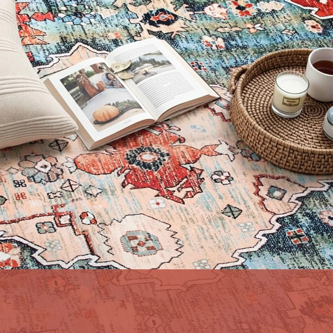 6 Artiss Floor Rug 160X230cm Large Washable Area Rug Modern Living Room Carpet - Red, 6 of 9