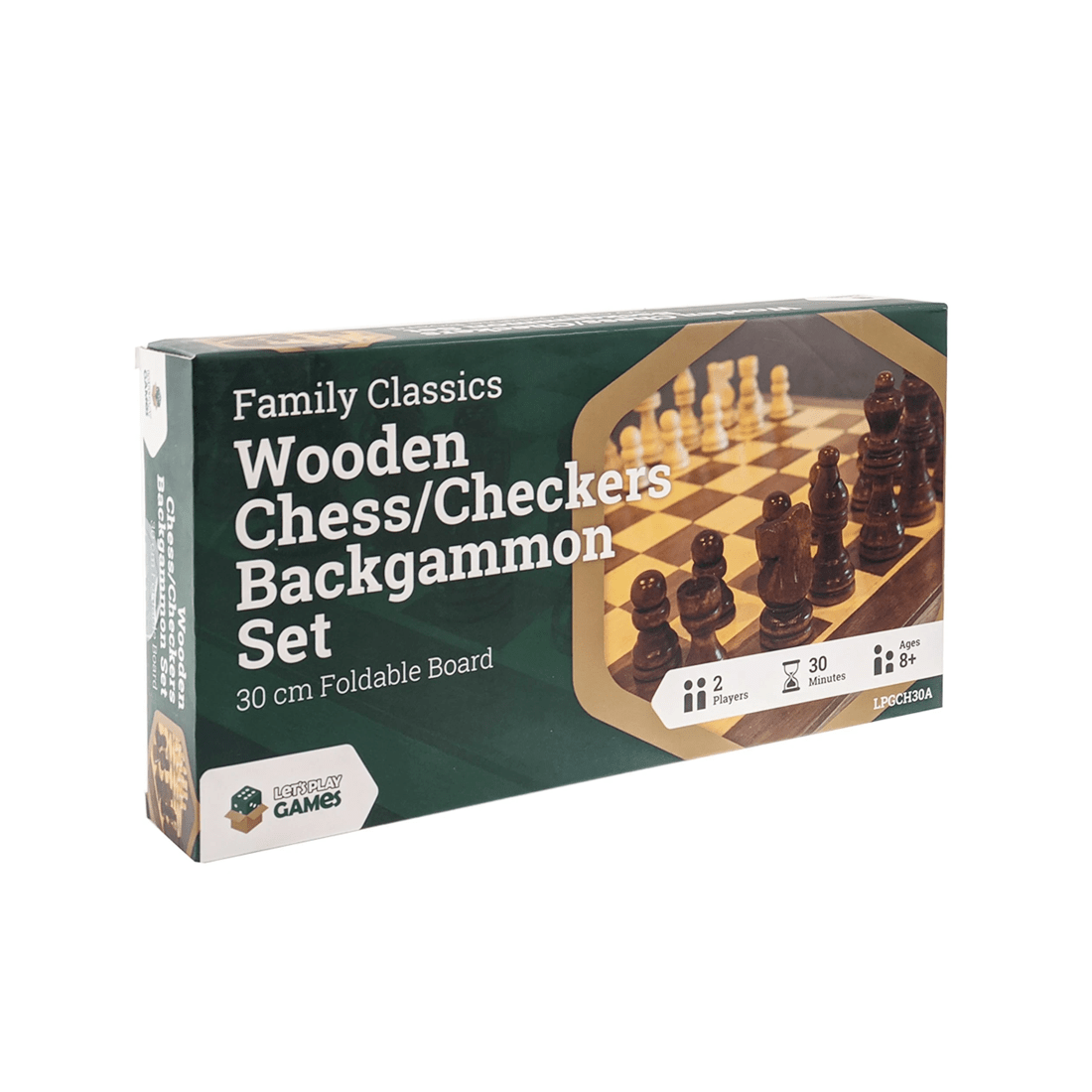 1 Lets Play Distribution LPG Family Classics Wooden Chess, Checkers and Backgammon Board Game Set, 1 of 5