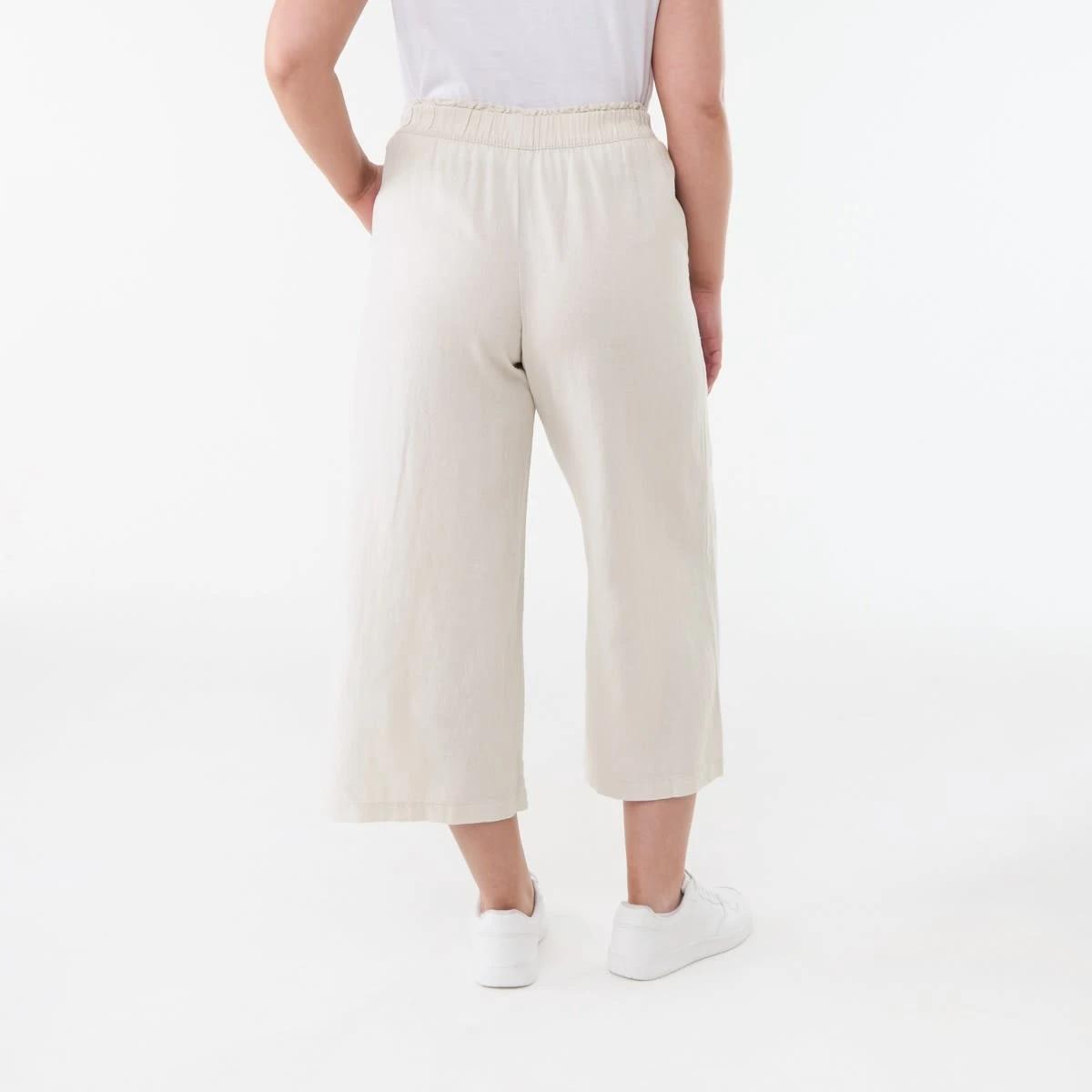 3 Linen Blend Culottes NATURAL BEIGE, 3 of 5