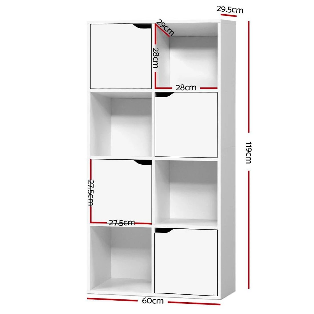 4 Artiss Bookshelf 8 Cube Shlef - White, 4 of 8