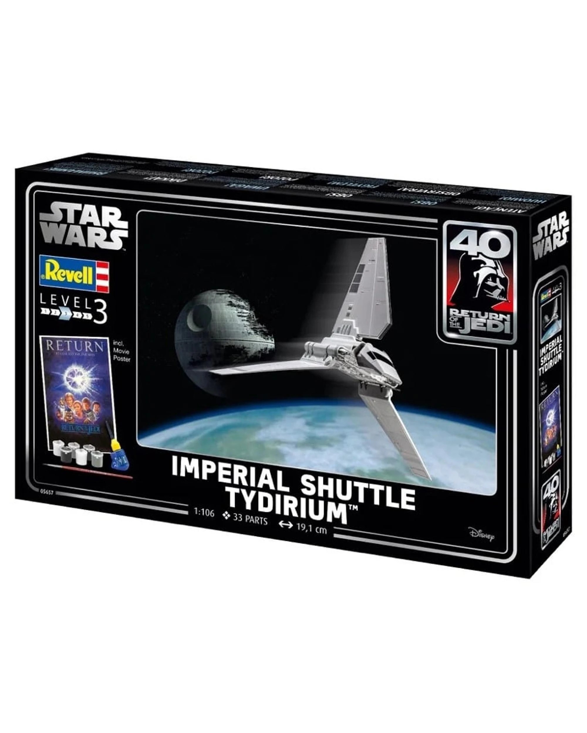 8 Revell Star Wars Return of the Jedi 40th Anniversary Imperial Shuttle Tydirium Gift Set 1:72 Scale Model Kit, 8 of 8