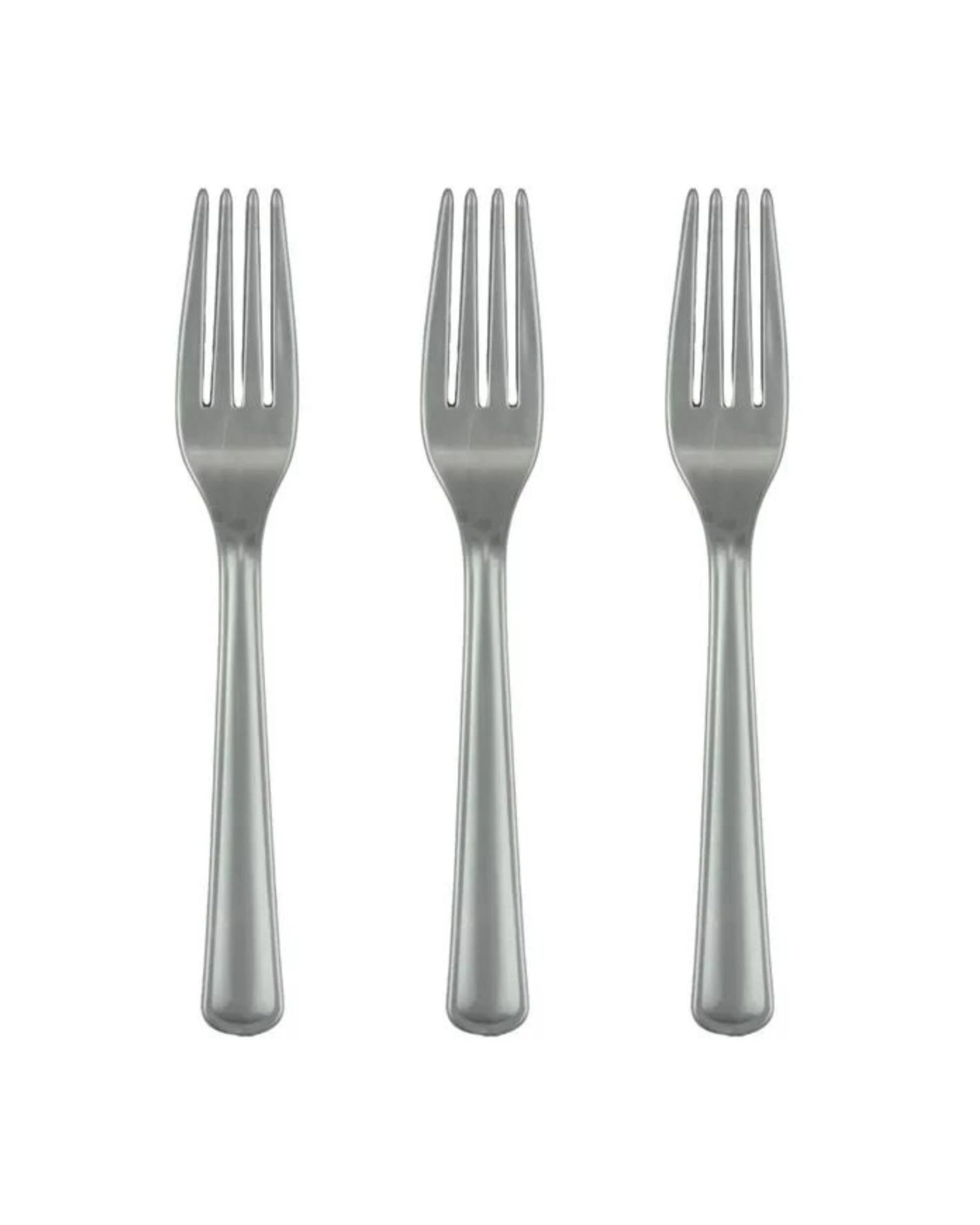 1 Alpen Reusable Plastic Forks Pack of 20 - Silver, 1 of 3