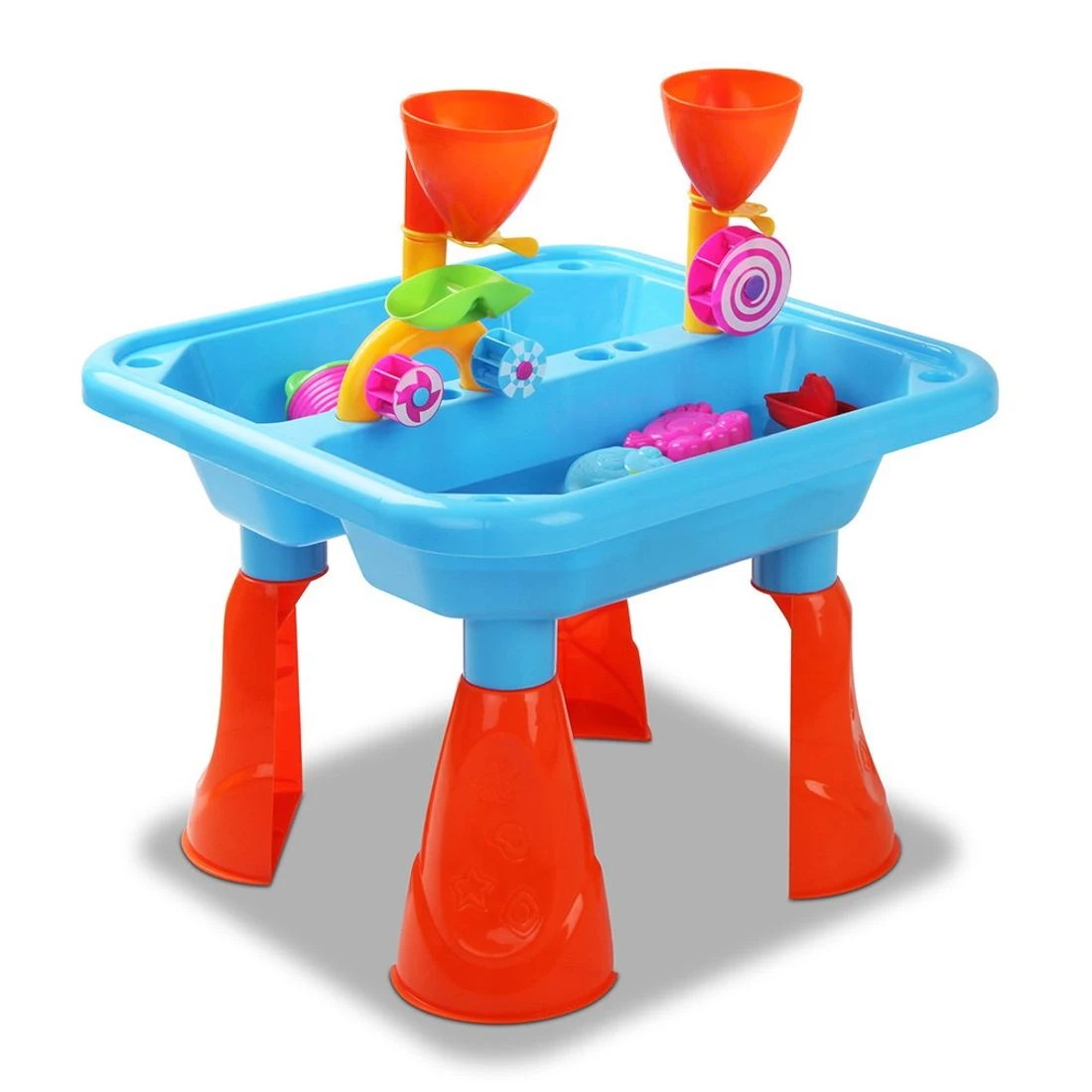 1 Keezi Kids Sandpit Pretend Play Sets Beach Toys Outdoor Sand Water Table Set - Multi, 1 of 9
