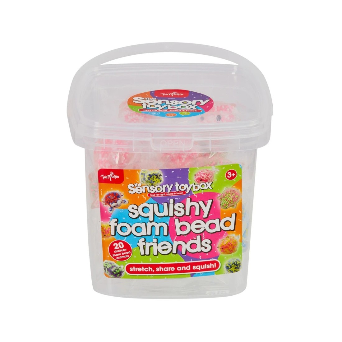 1 20 Pack ToyMania The Sensory Toy Box Squishy Foam Bead Friends Set, 1 of 5