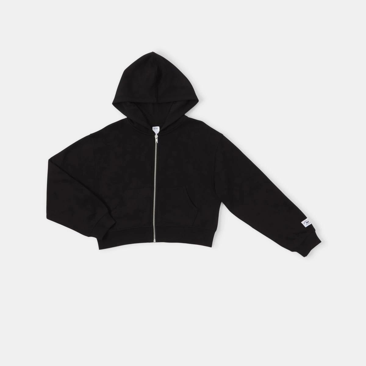 9 Cropped Zip Through Hoodie Black, 9 of 10