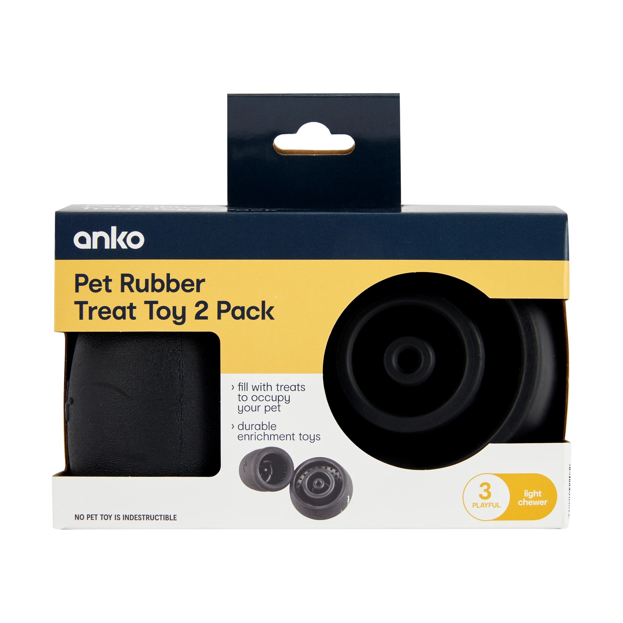 7 2 Pack Pet Rubber Treat Chew - Black, 7 of 8