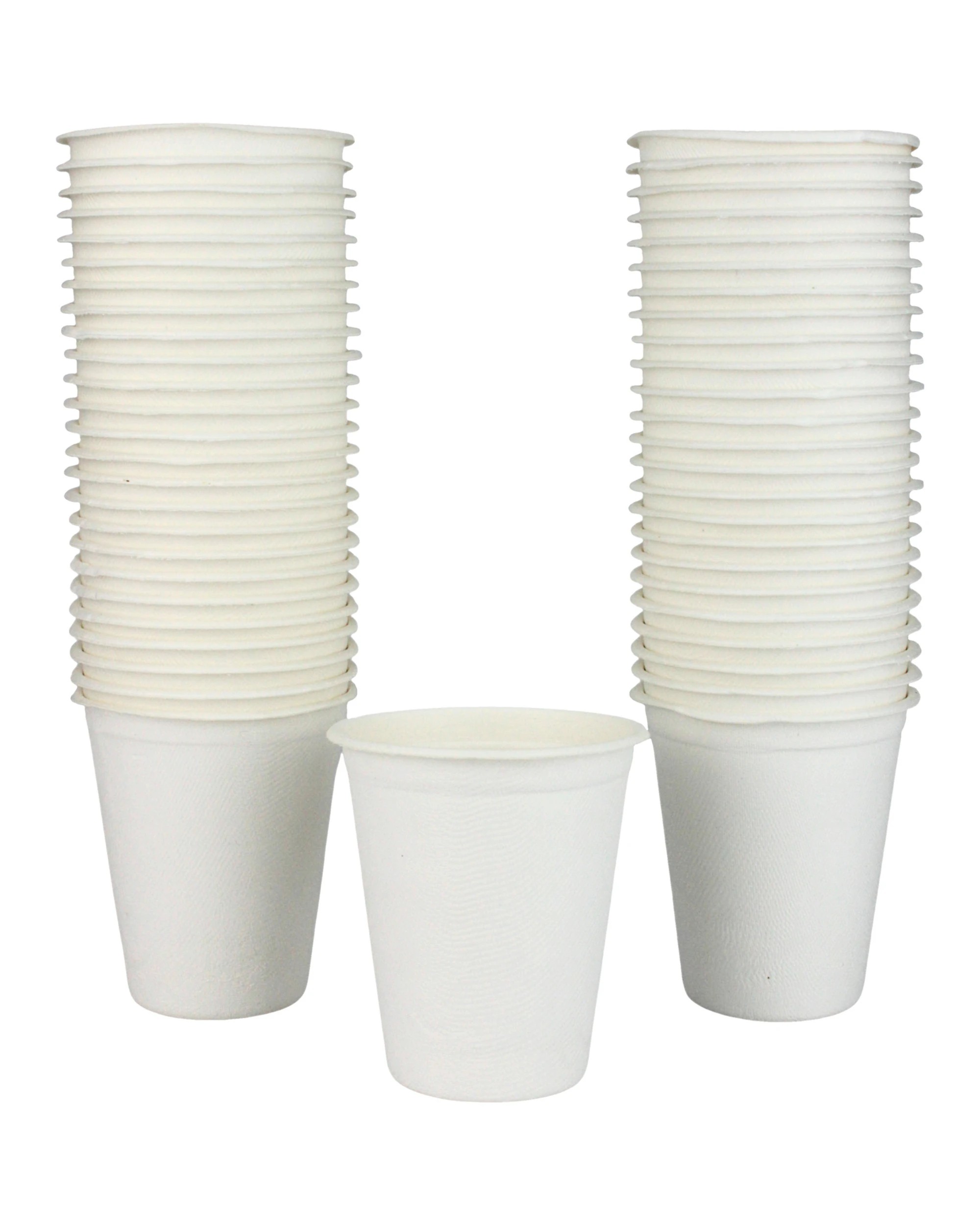 1 Alpen Eco White Sugar Cane Cups 250ml Pack of 50 - White, 1 of 2
