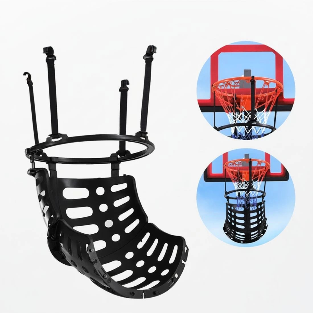 6 Everfit Basketball Hoop Rebounder Return System Ball Returner - Black, 6 of 6