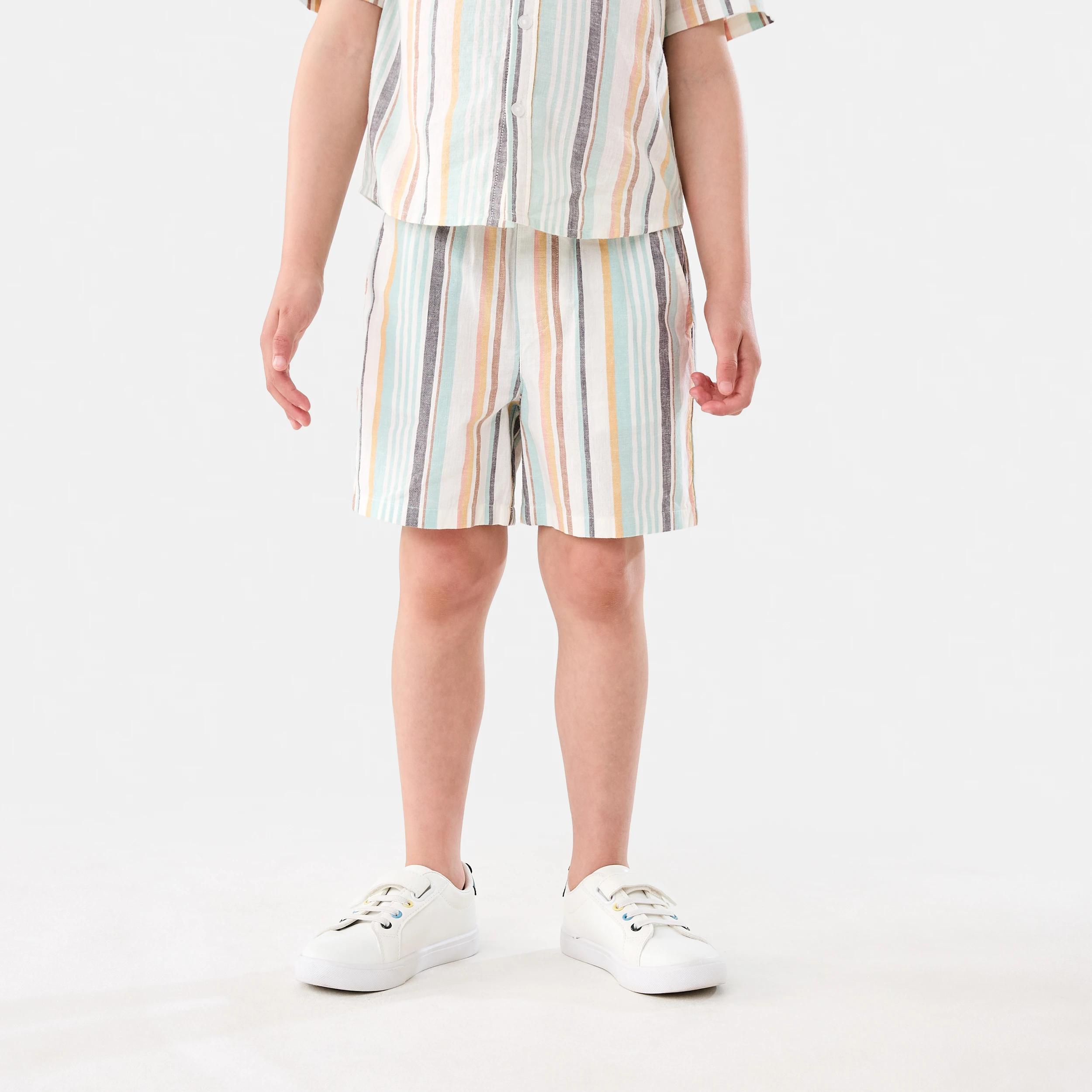 1 Linen Blend Shorts MULTI STRIPE, 1 of 6