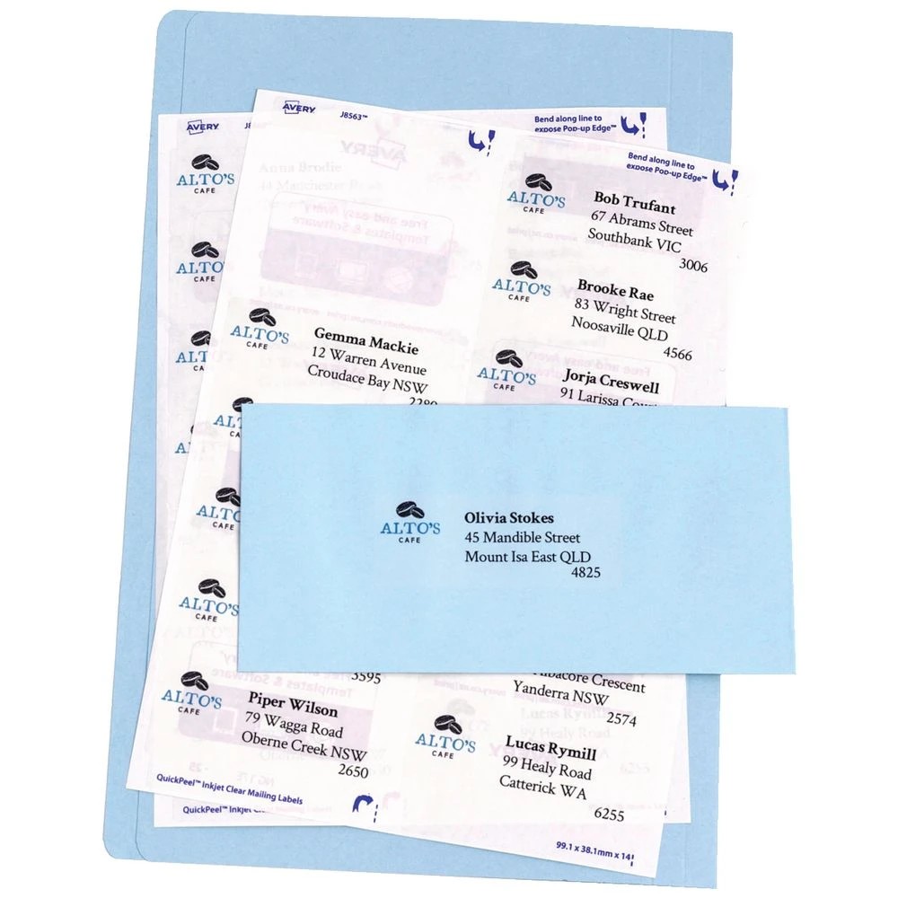 4 Avery 21UP Inkjet Mailing Labels Clear 25 Sheets, 4 of 5