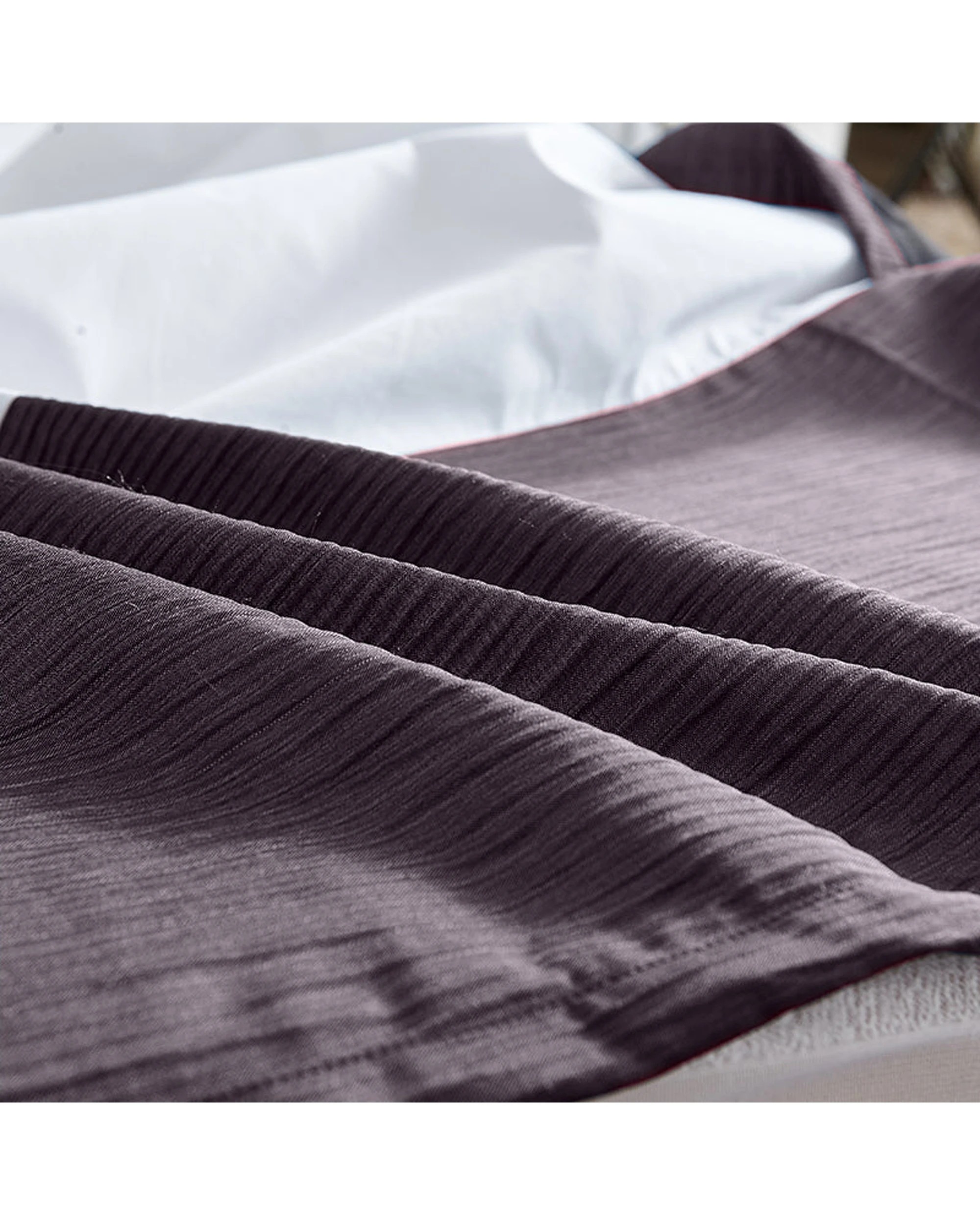 4 Cotton More Bed Skirt Valance Corrugated Seersucker Pattern - King Bed - Purple, 4 of 5