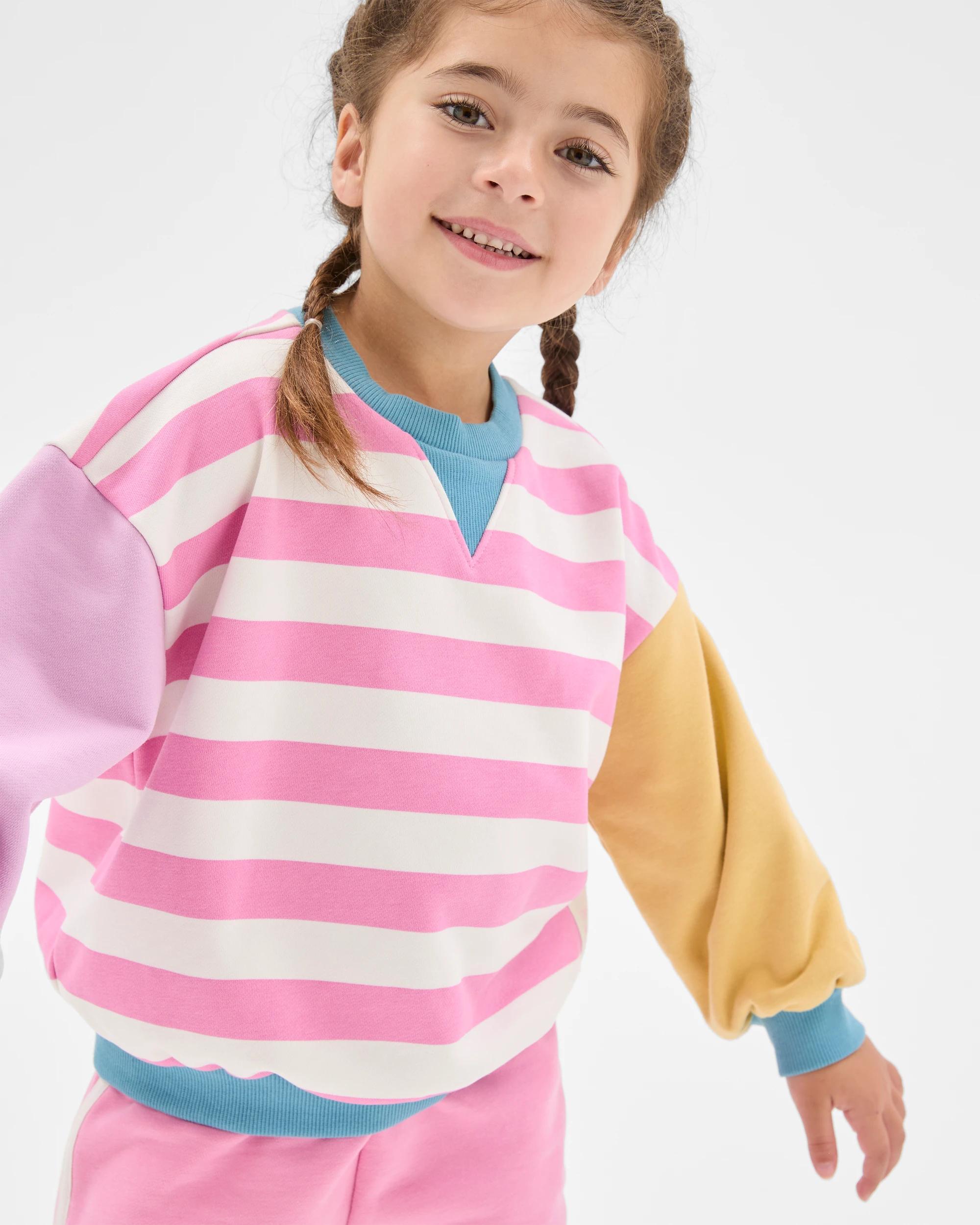 3 Target Kids Australian Cotton Blend Jumper and Shorts Set PINK STRIPE, 3 of 6