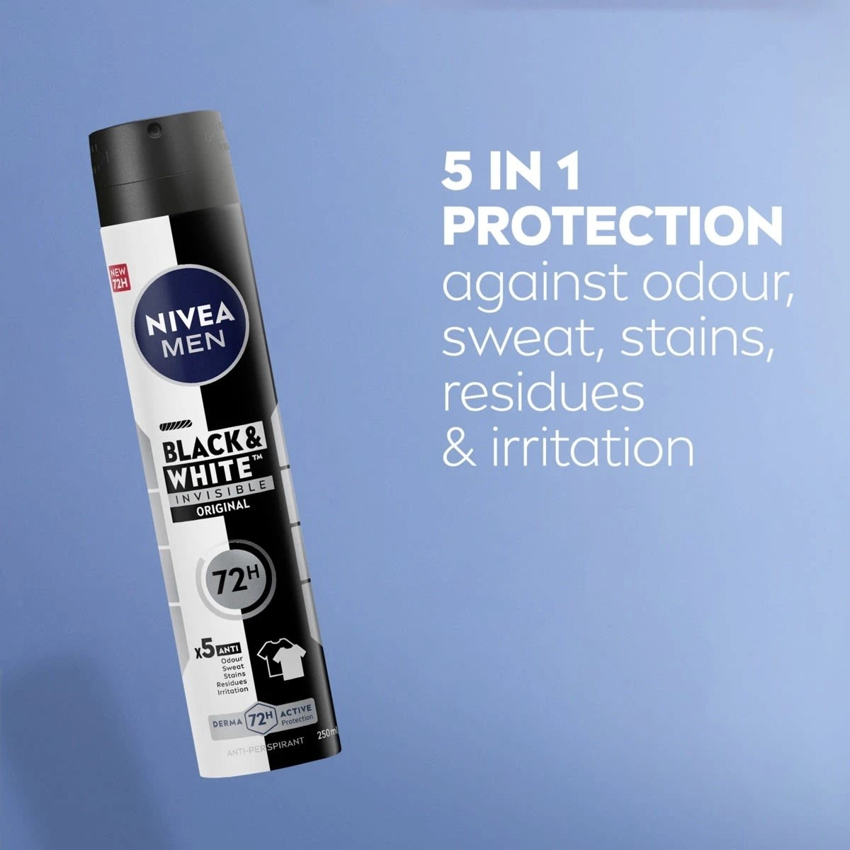 7 Nivea Men Black & White Invisible Original Anti-Perspirant Aerosol Deodorant 250ml, 7 of 7