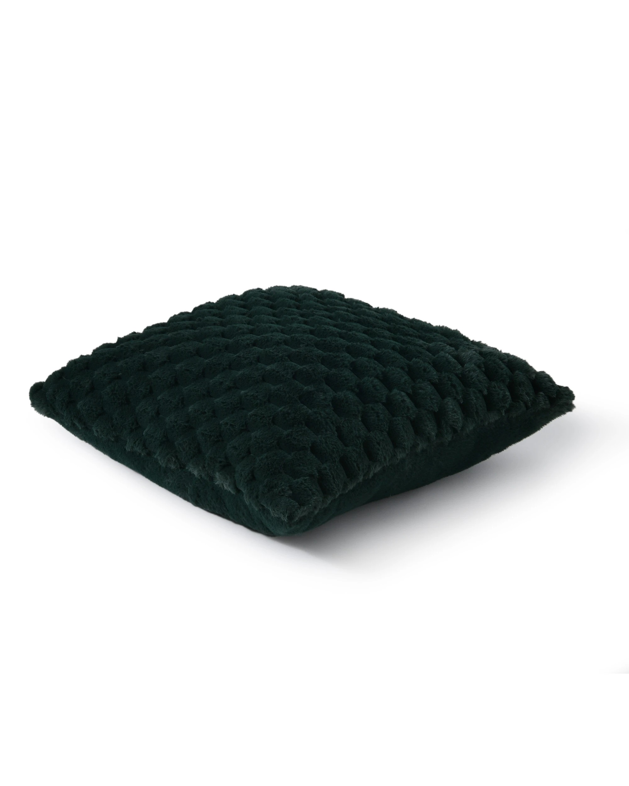 2 Dreamaker Emmett Textured Faux Fur Cushion 50x50cm - Deep Teal, 2 of 6