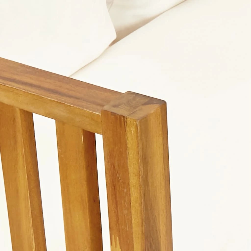 5 vidaXL 3-seater Garden Bench With Cushions Solid Acacia Wood - Beige, 5 of 6