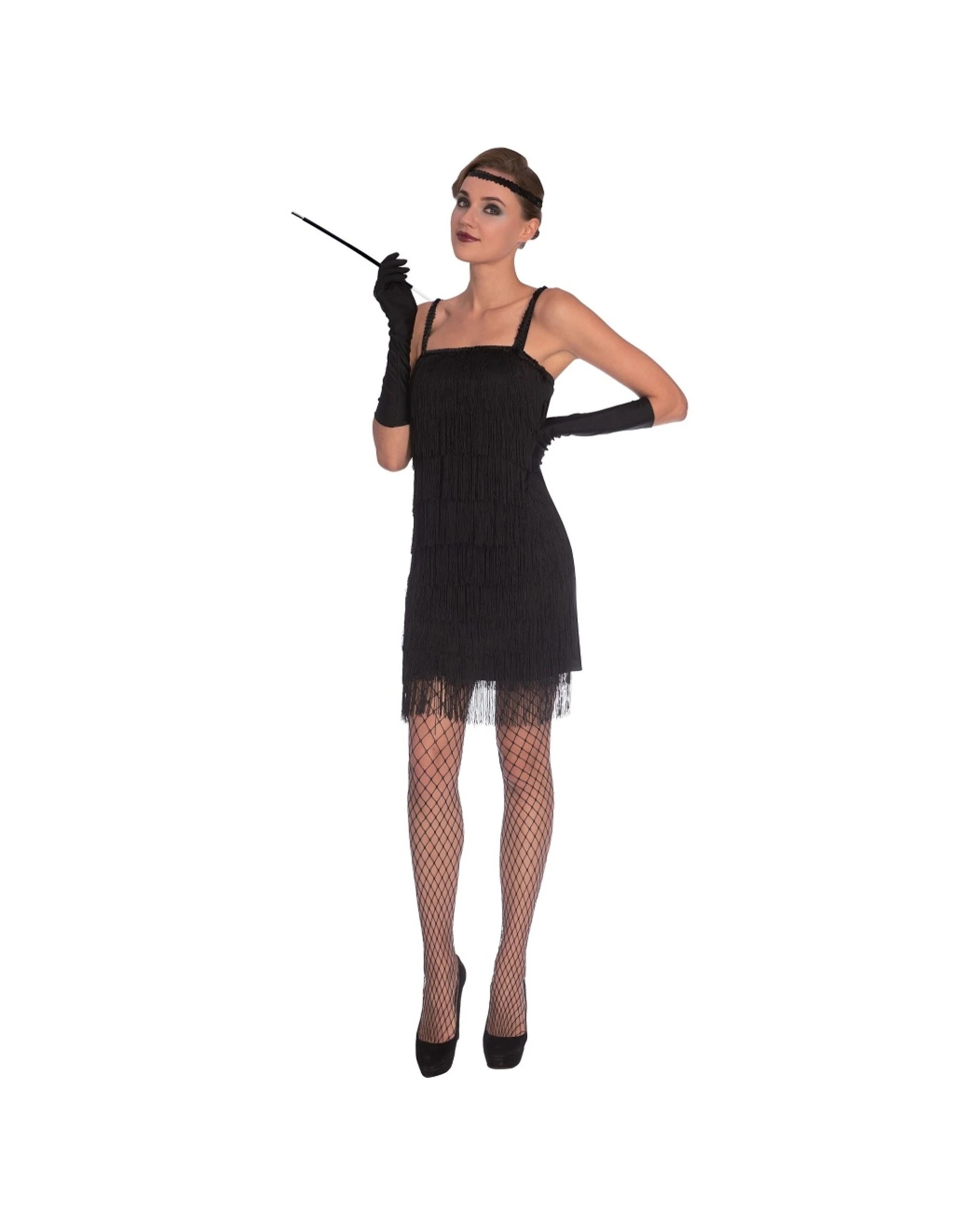 1 Anagram Flapper Womens Costume Dress Vintage Style Outfit Set 10-12 - Black, 1 of 1