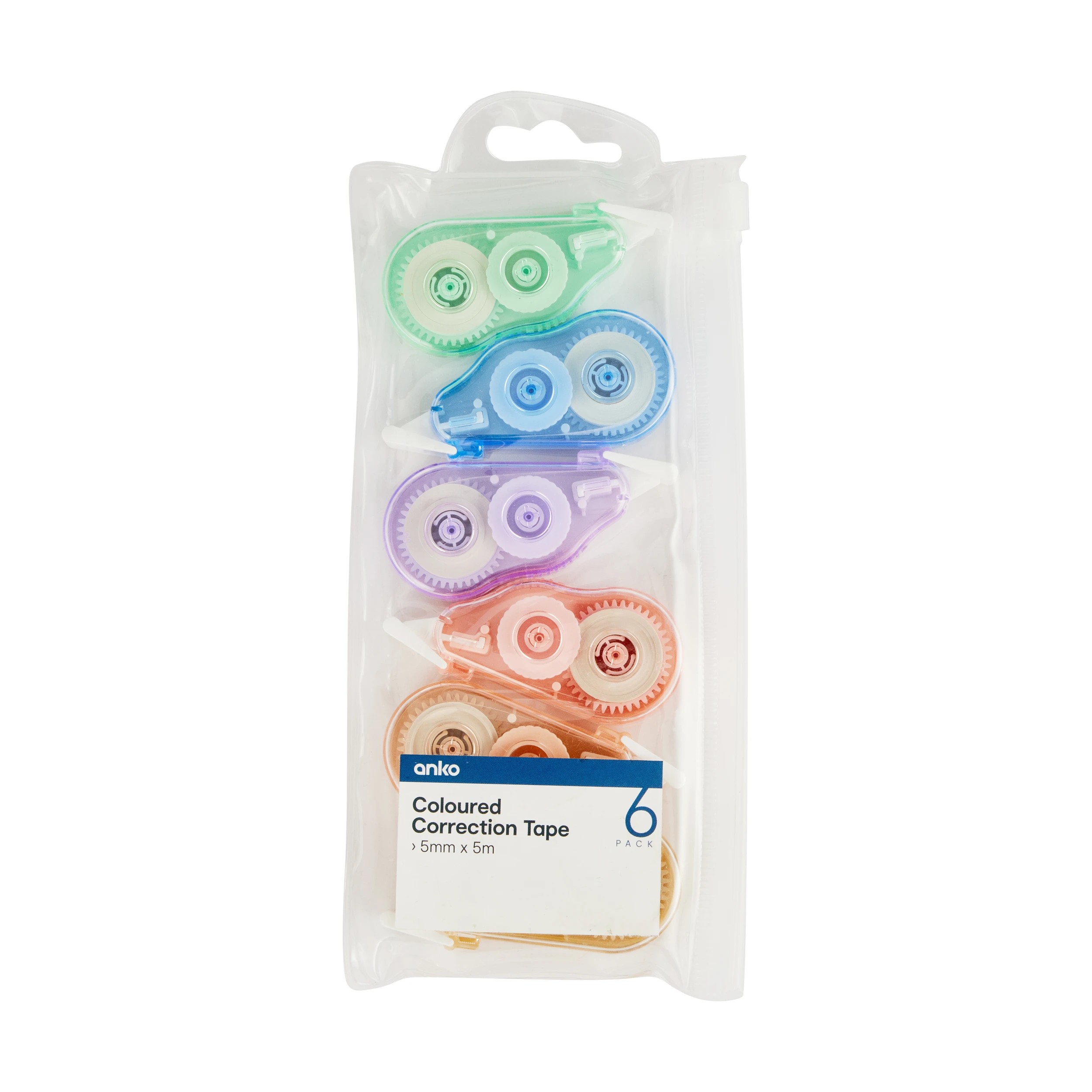 1 6 Pack Coloured Correction Tape, 1 of 6