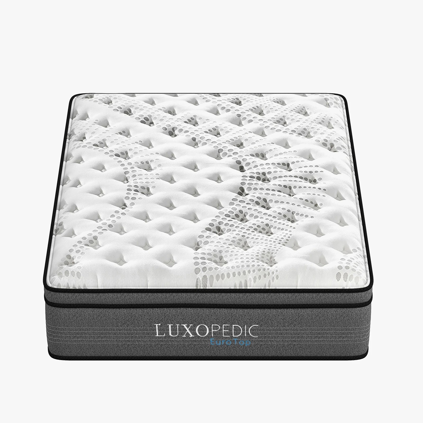9 Luxopedic Pocket Spring Mattress 5 Zone 32CM Euro Top Memory Foam Medium Firm - King Single Bed - White, Grey, 9 of 10