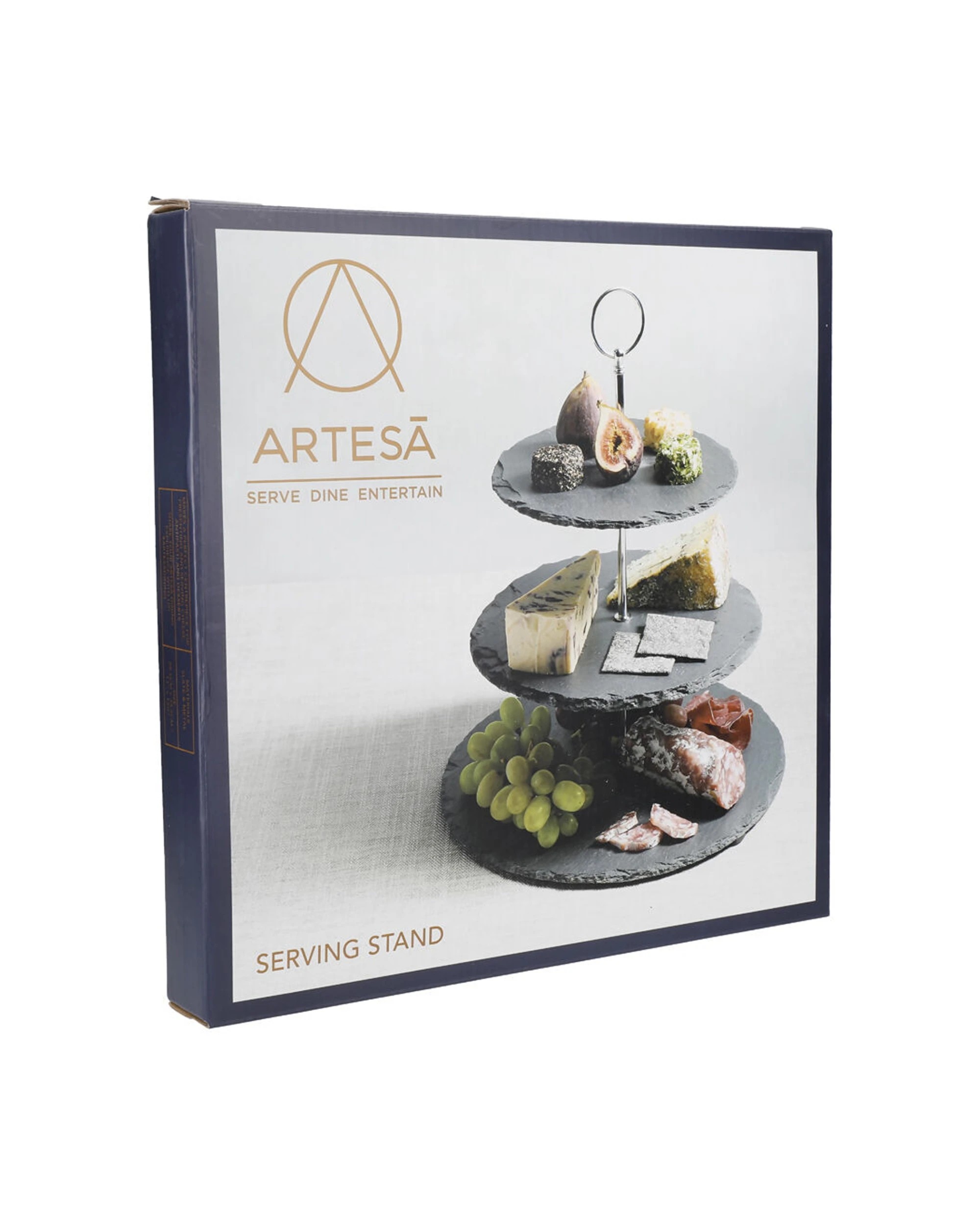 2 Artesa Appetiser Rustic Slate 3 Tier Serving Stand Appetisers 34.5x28.5cm - Multi, 2 of 4