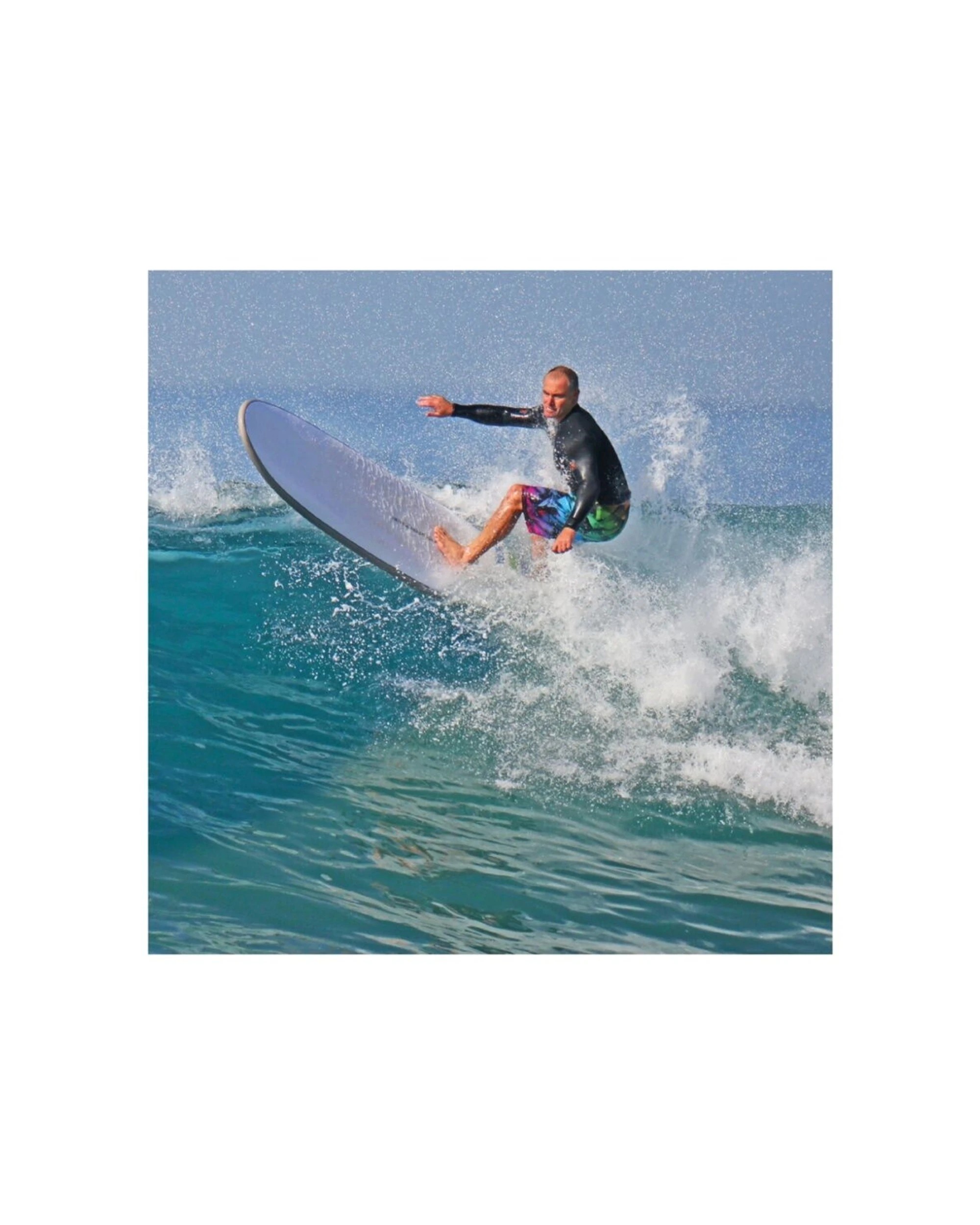 3 Redback Revolution Malibu Longboard Surfboard W/ Bamboo Composite Bue 7ft - Multi, 3 of 3