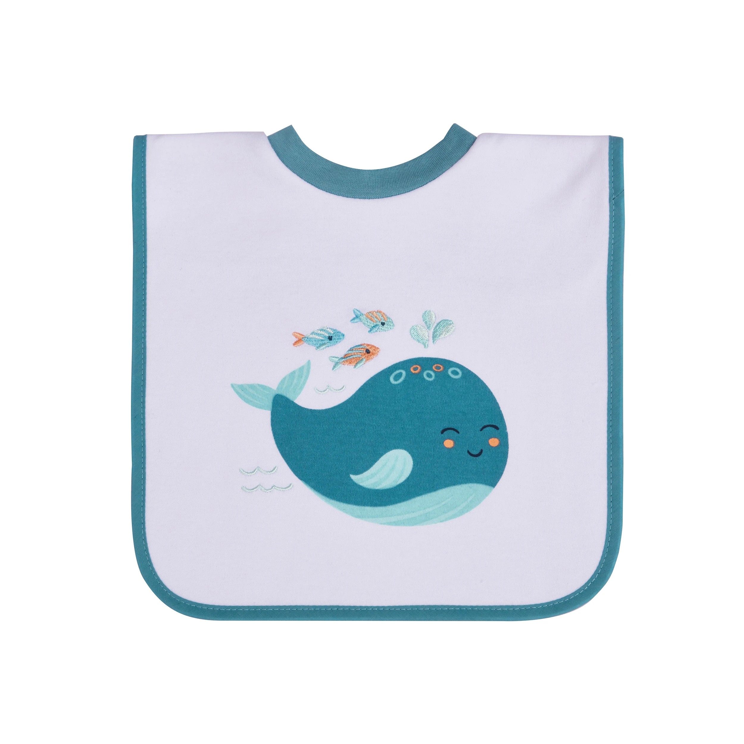 3 Big Softies 3 Pack Popover Bibs, Whale, 3 of 5