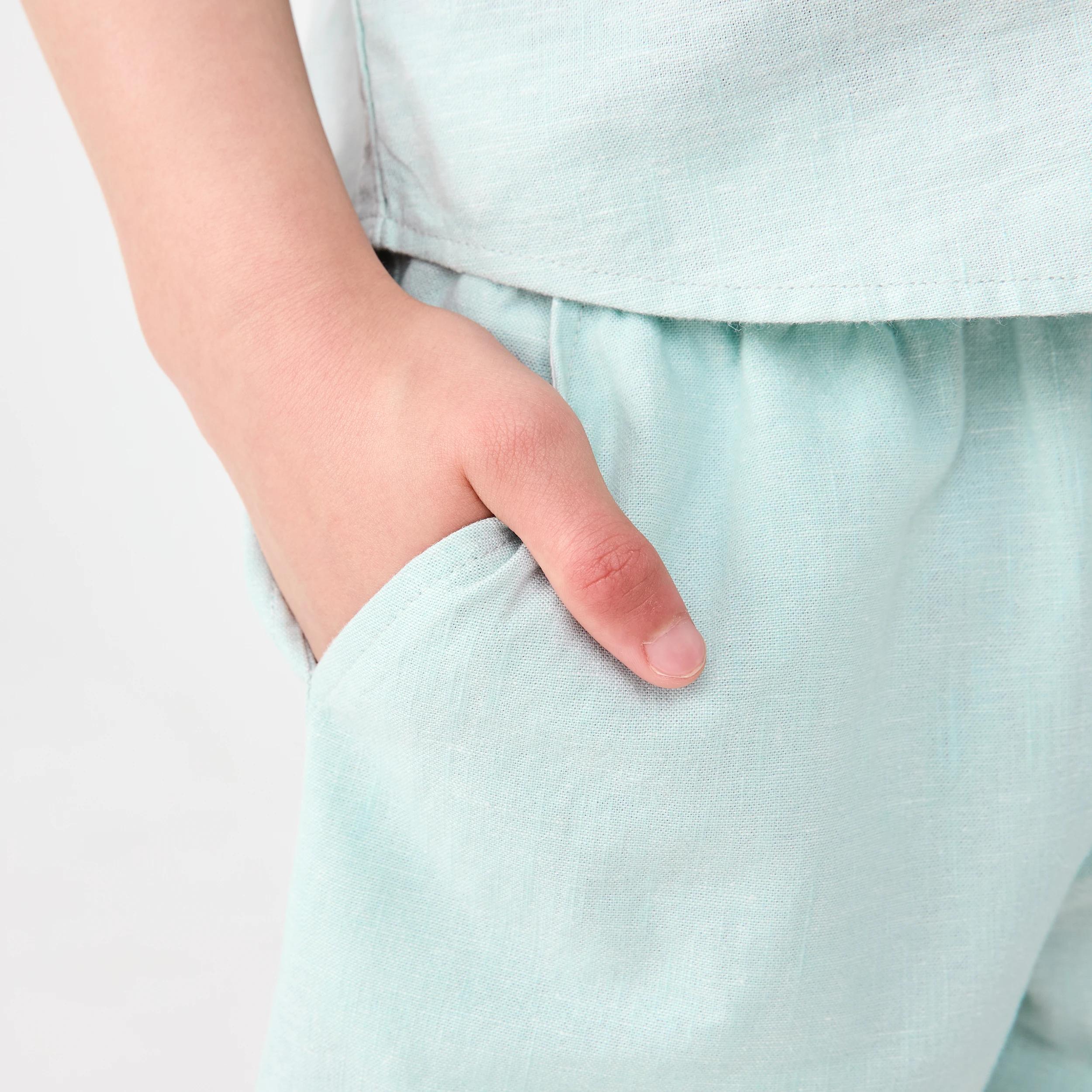 4 Linen Blend Shorts DUSTY EGGSHELL, 4 of 6