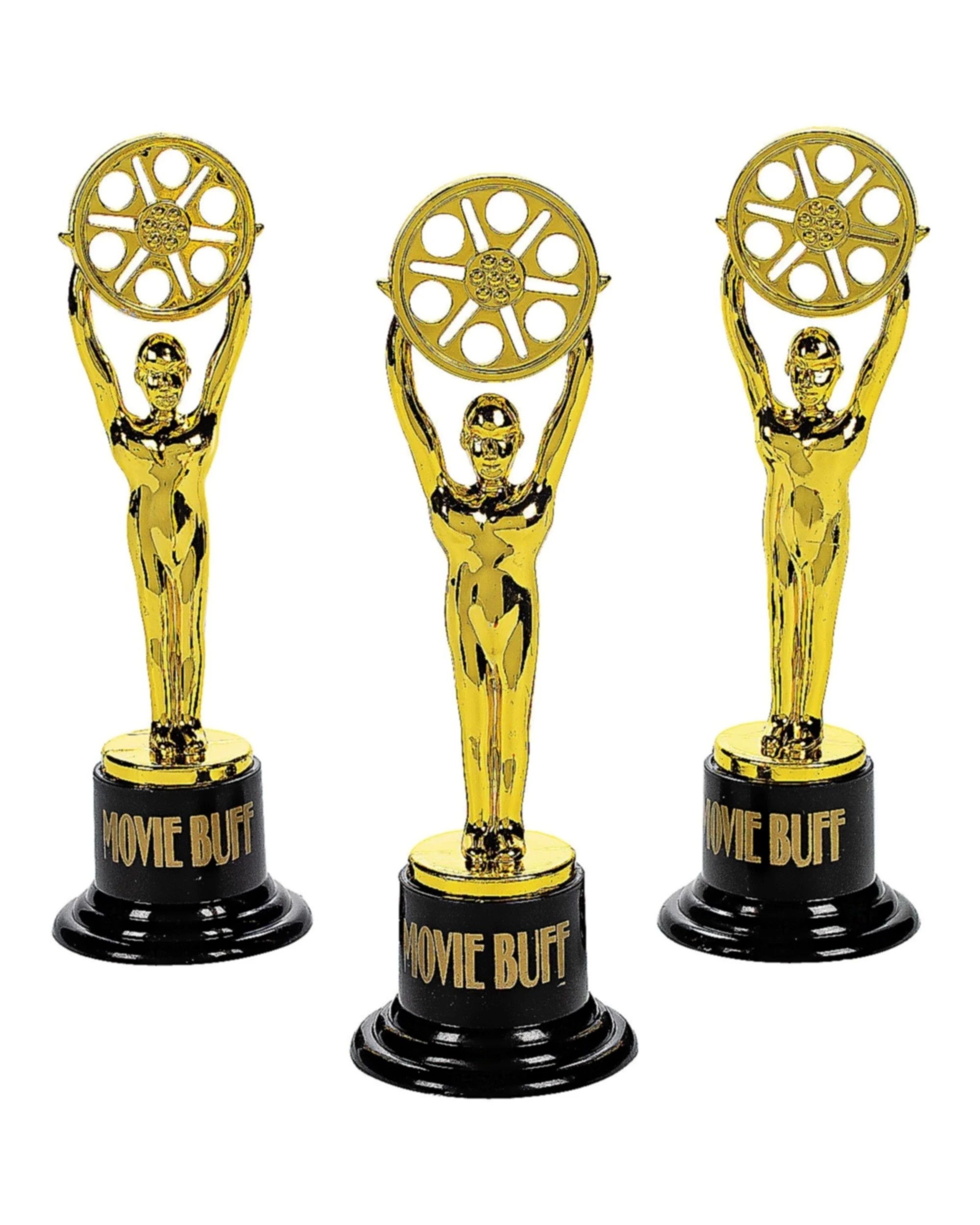 1 Partyrama Small Plastic Movie Buff Statuettes Pack of 12, 1 of 3