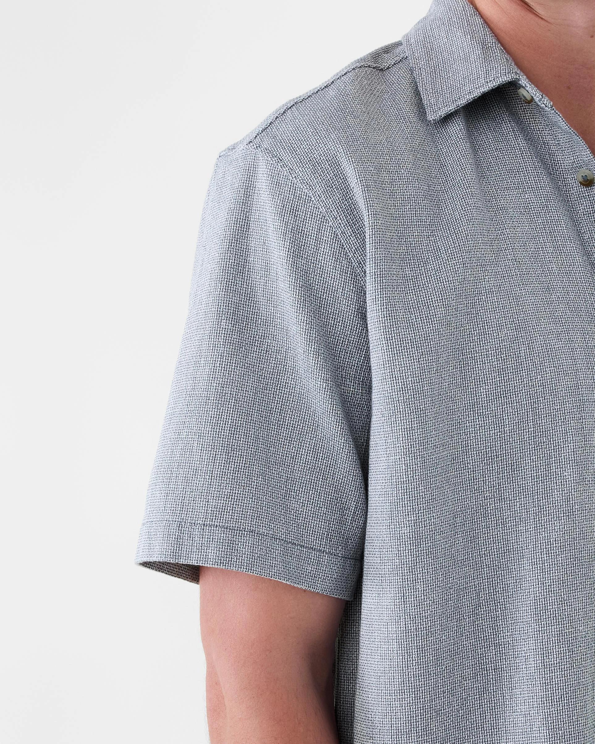 5 Short Sleeve Dobby Shirt Blu Yd, 5 of 6