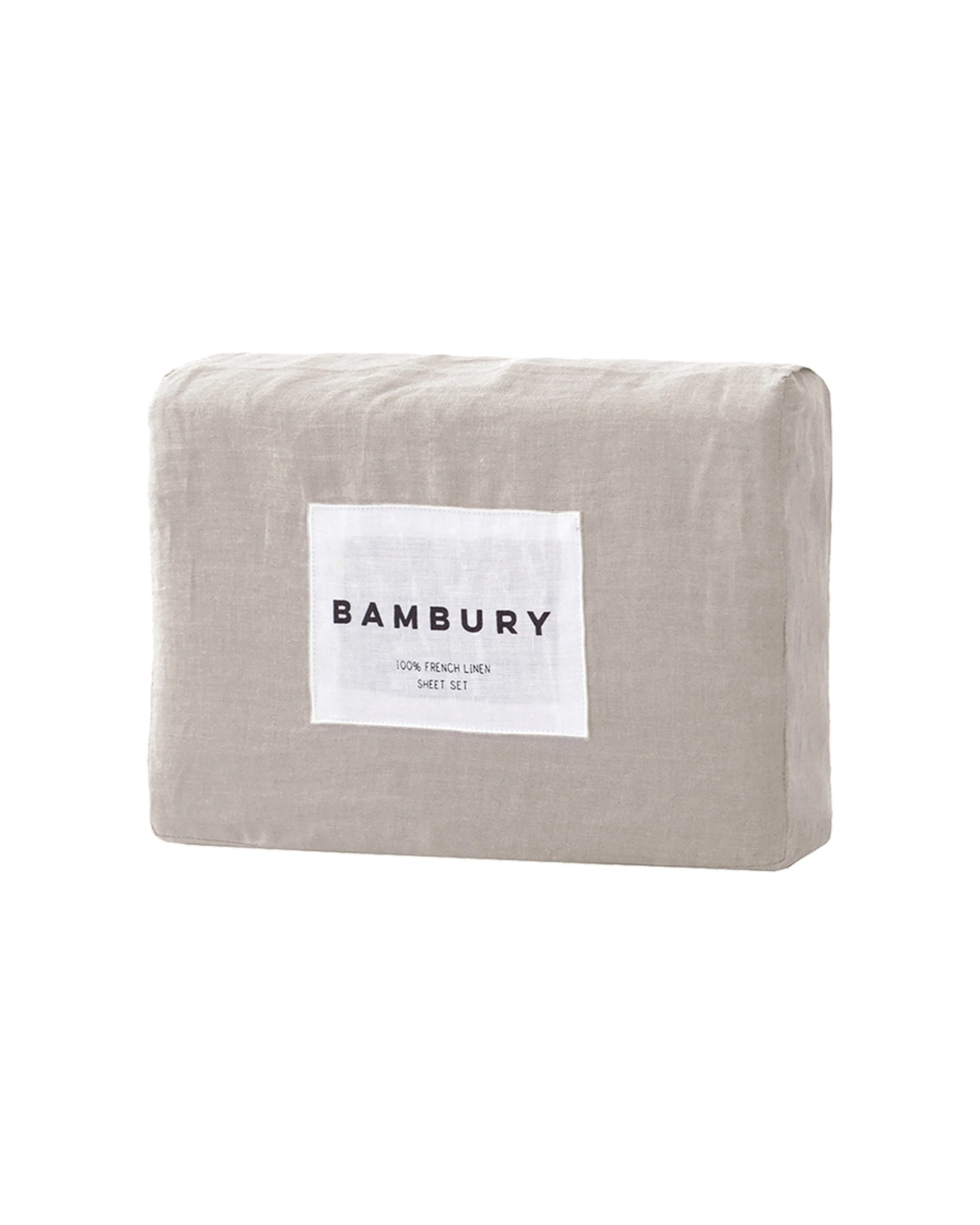 2 Bambury Linen Sheet Set Pebble Home Bedding - King Bed - Grey, 2 of 2