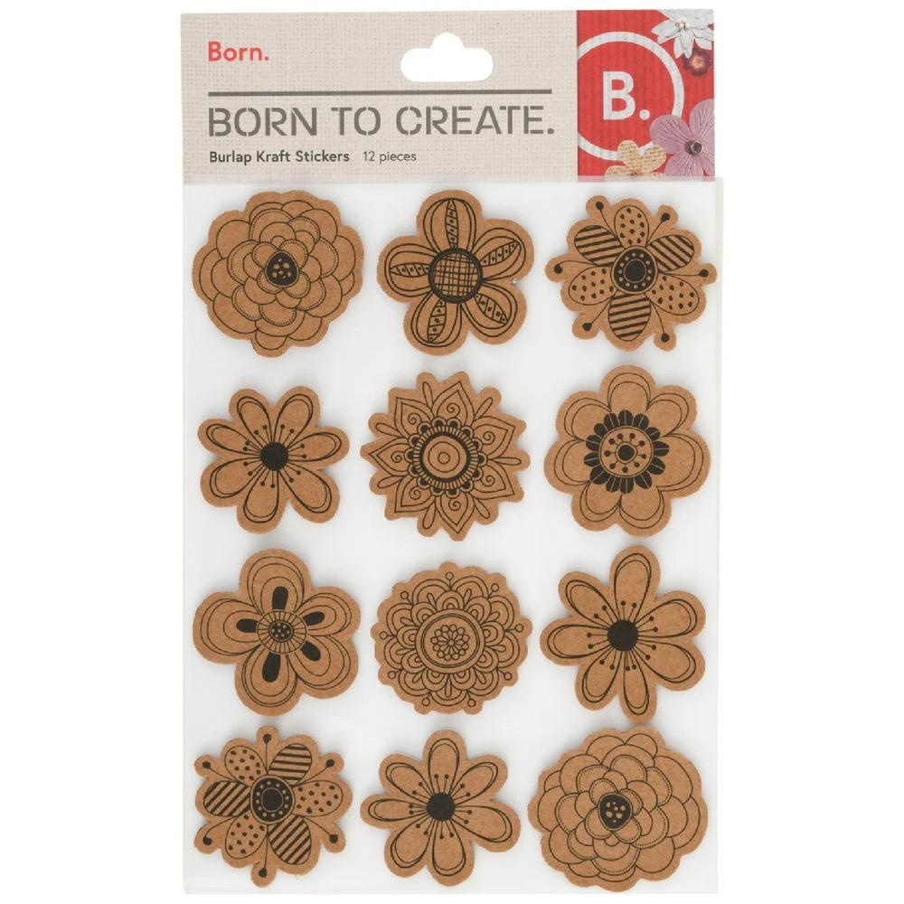 1 Born Kraft Blossoms Stickers 12 Pack, 1 of 2