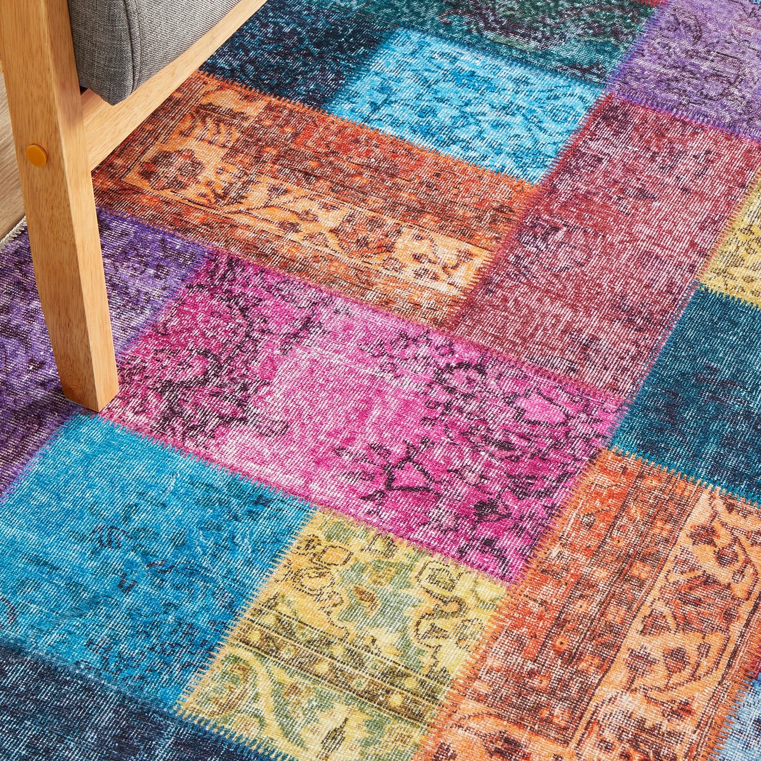 7 Common Ground Rugs Bazaar 167 400x80cm - Large Runner Rug - Blue, 7 of 9