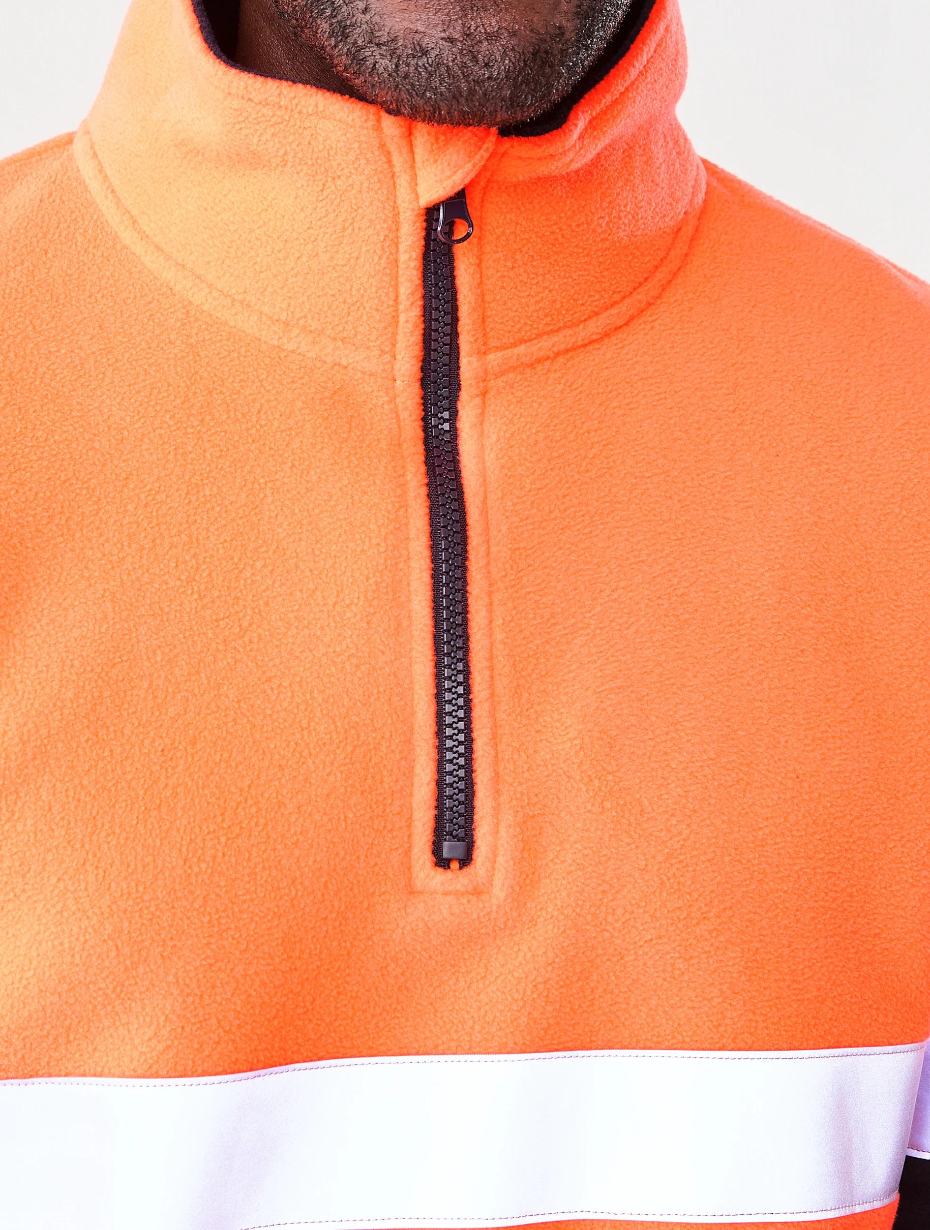 5 Workwear Hi-Vis 1/4 Zip Reflective Pullover Orange, 5 of 6