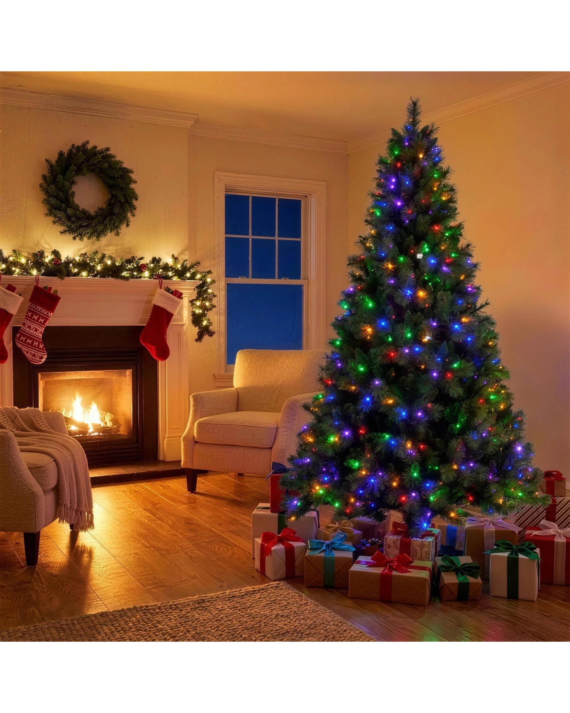 Christabelle 2.3m 7.5ft Grand Sierra Christmas Tree Pre Lit Multi ...