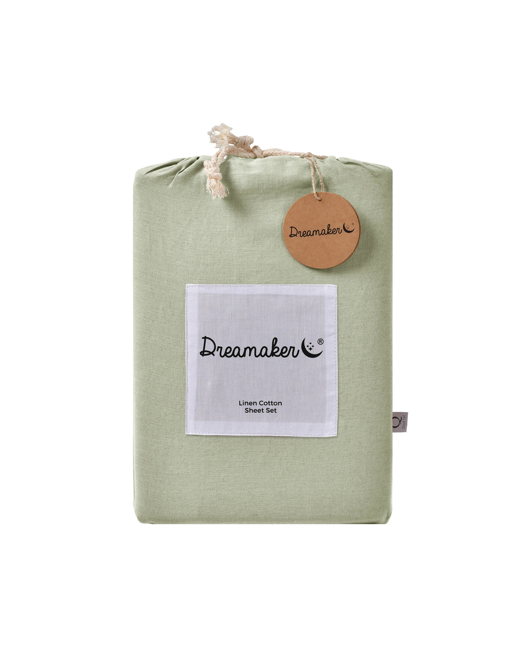8 Dreamaker Linen Cotton Sheet Set - Super King Bed - Sage, 8 of 9
