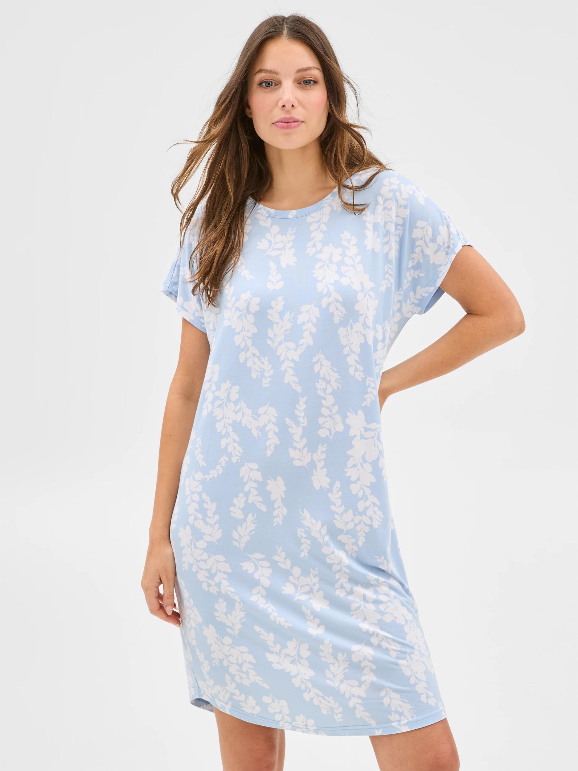 3 Target Woman Soft Comfort Bamboo T-Shirt Nightie BLUE WISTERIA, 3 of 6