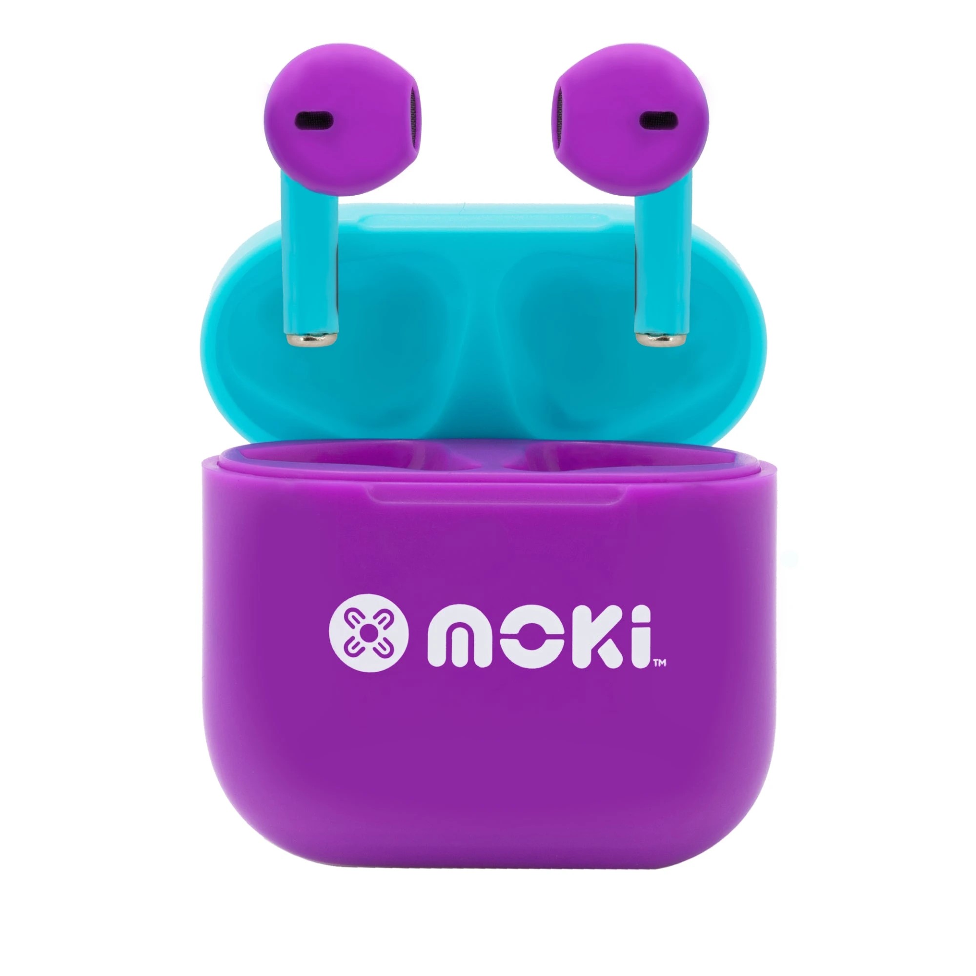 4 MokiPods Mini TWS Earphones for Kids Volume Limited - Purple/Aqua - Multi, 4 of 4