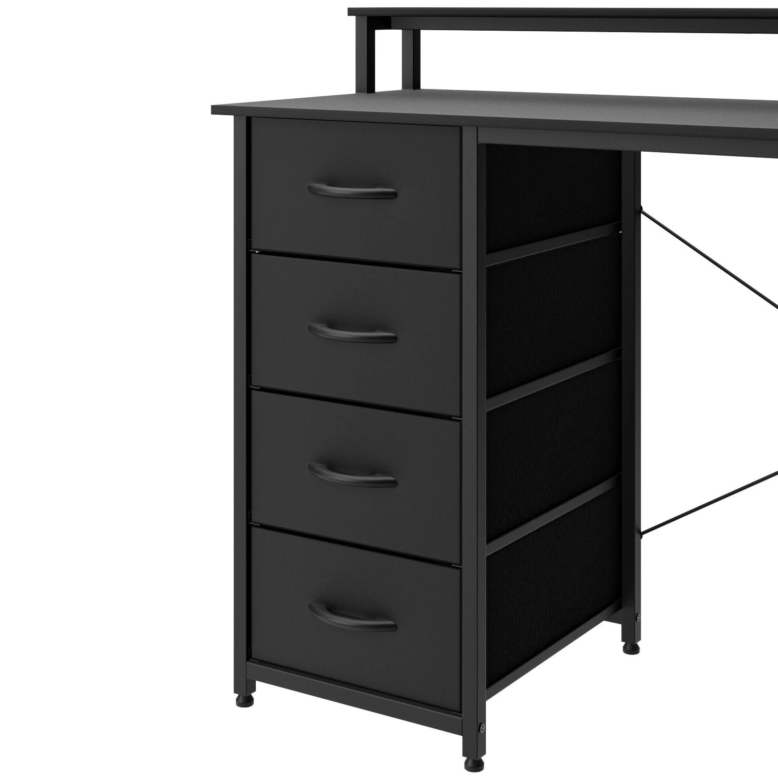 2 Advwin L Shaped Gaming Desk With Led Lights & Power Outlets, 2 of 8