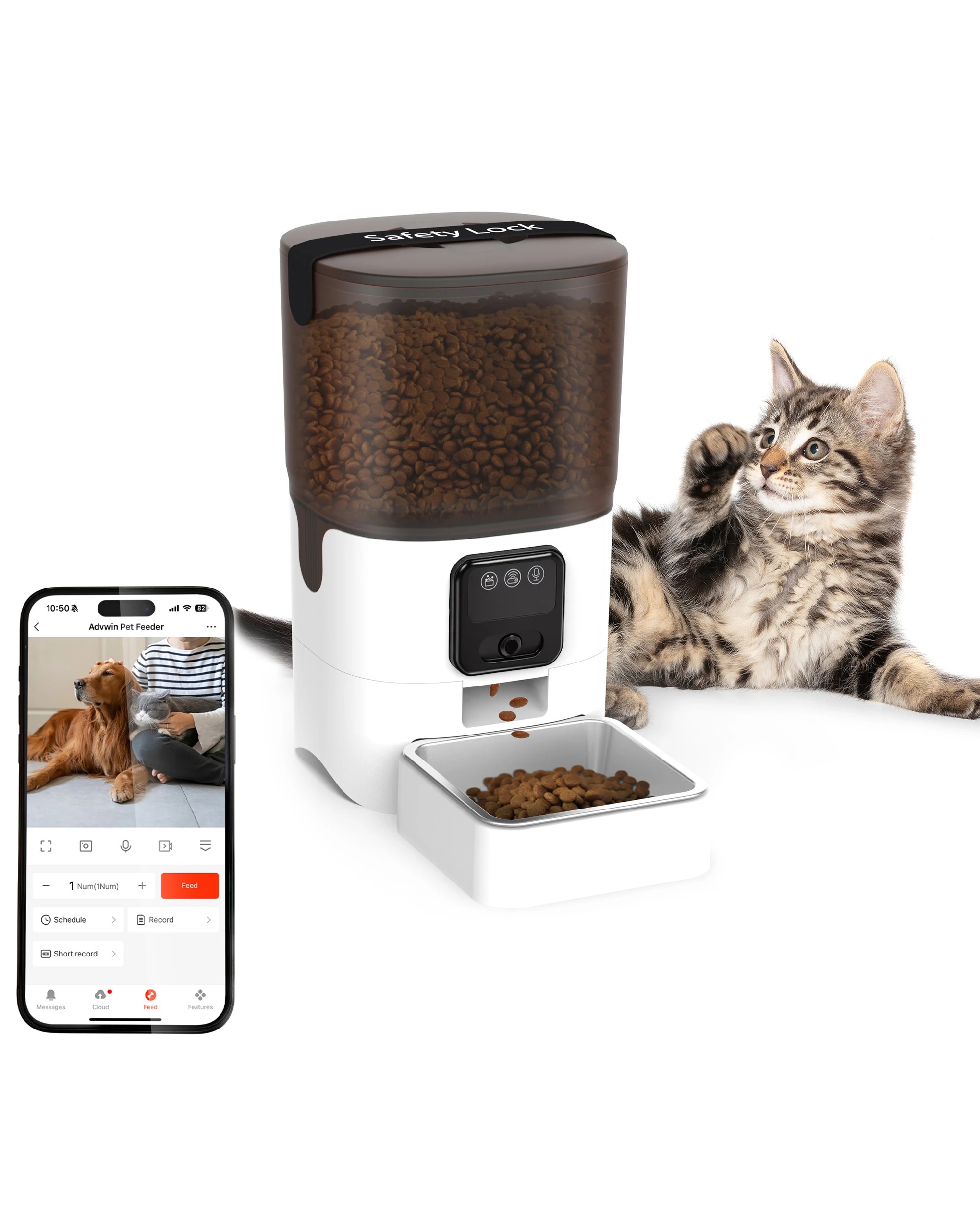 2 Advwin 6L Automatic Pet Feeder with Camera Smart Cat Feeder, 2 of 6