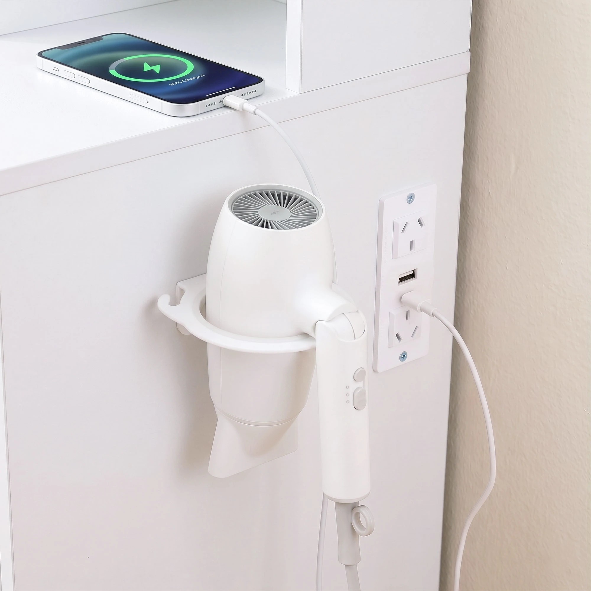 5 Artiss Dressing Table LED Vanity Desk Set Stool Charging Station Mirror - White, 5 of 8