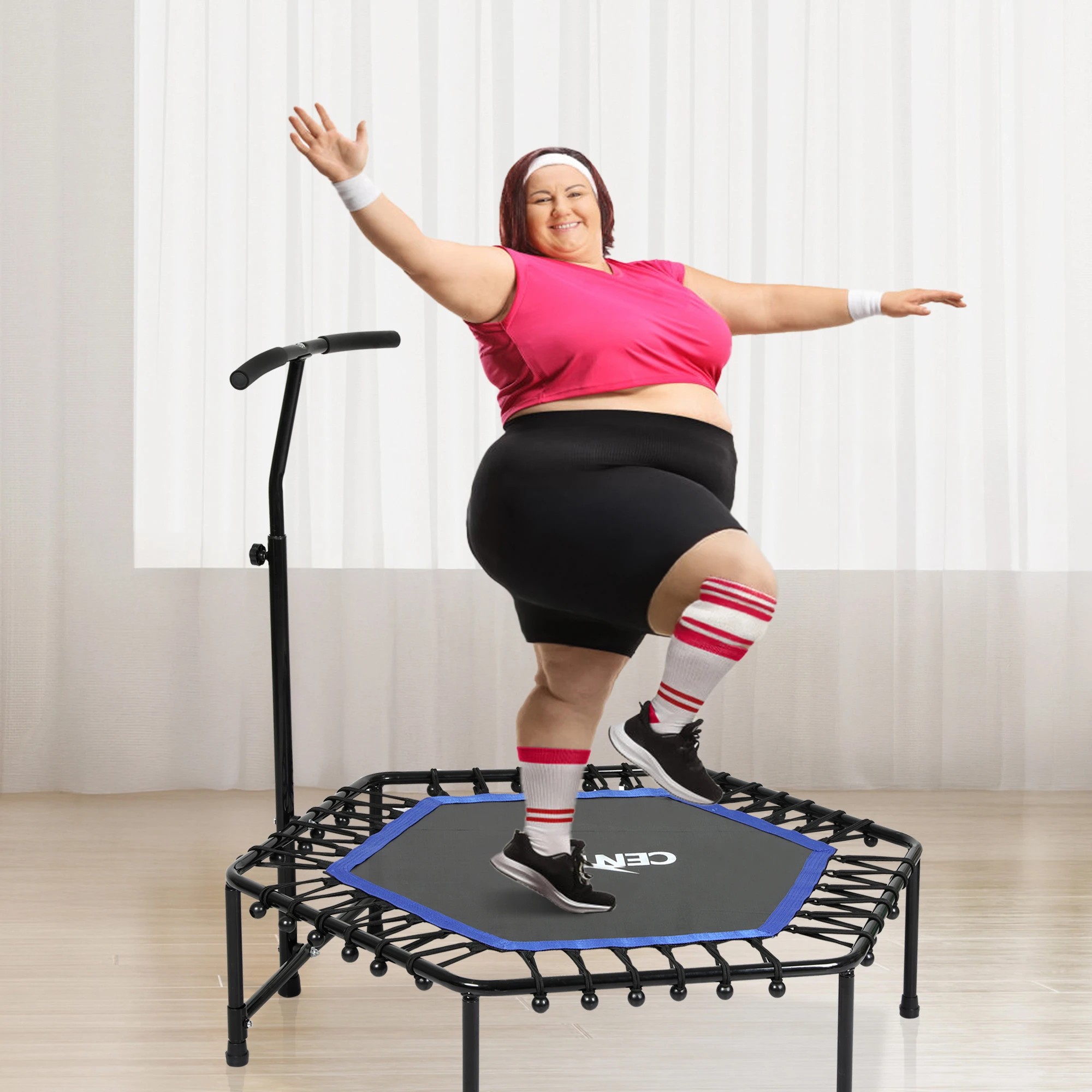 8 Centra 48" Mini Trampoline Rebounder Bungees Fitness Cardio Exercise Home Gym, 8 of 9