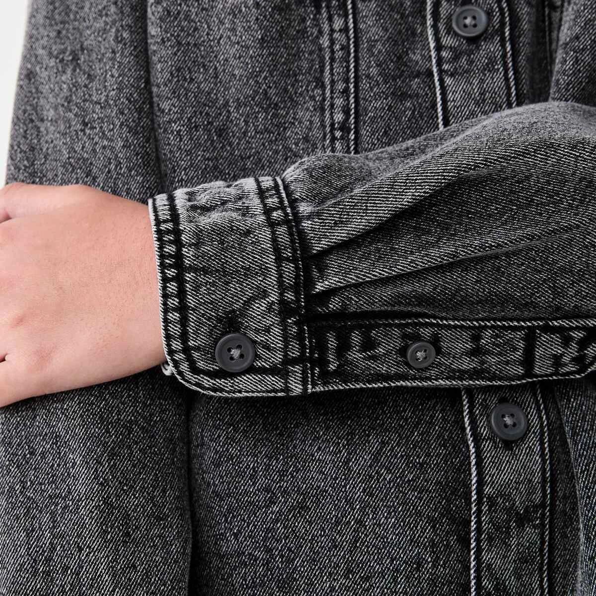 6 Denim Utility Overshirt Black Wash, 6 of 10
