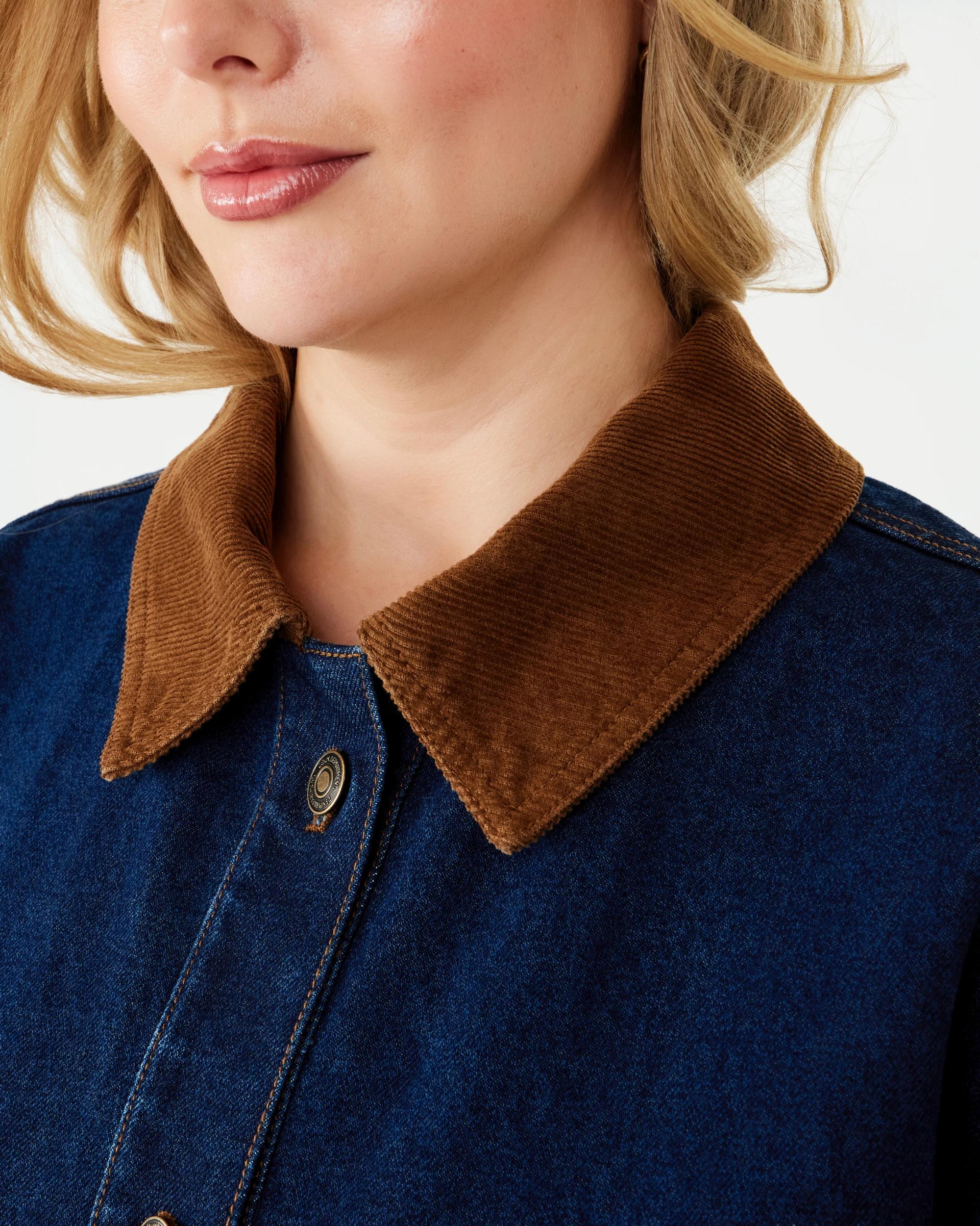 7 Corduroy Collar Denim Jacket Dark Denim, 7 of 10