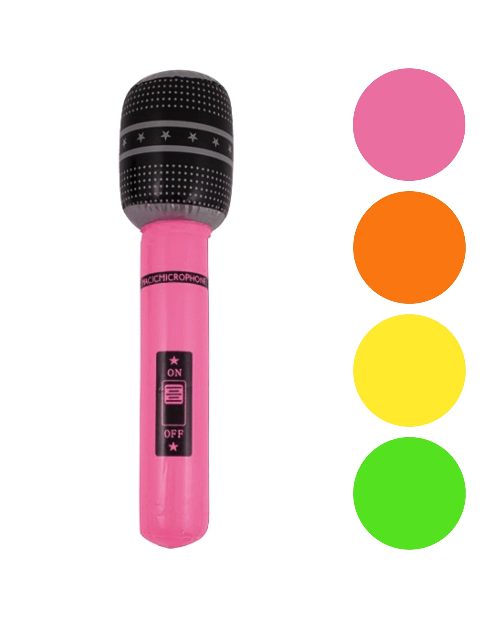 1 Alpen Inflatable Neon Microphone - Assorted, 1 of 3