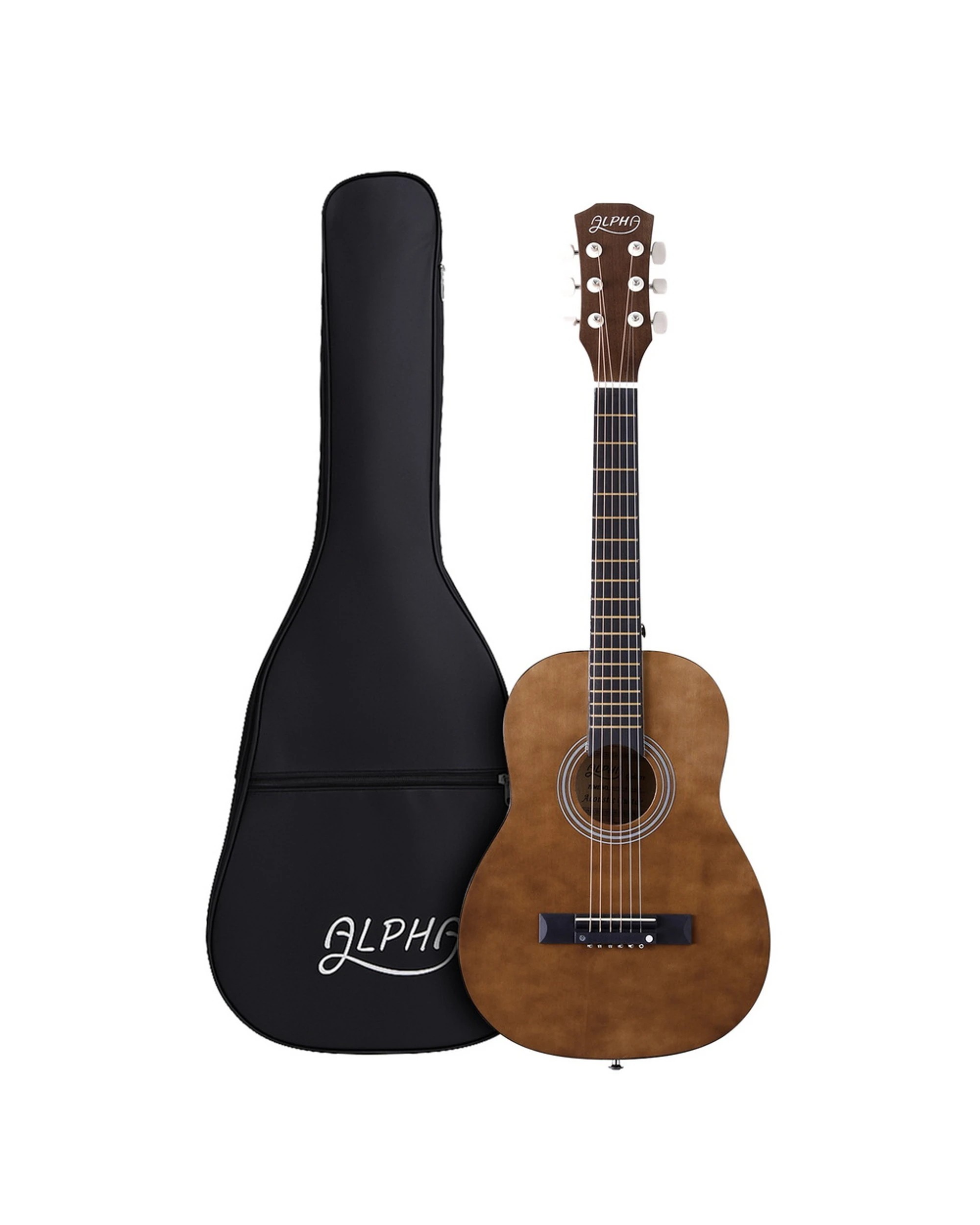 1 Alpha 31" Steel String Acoustic Guitar Portable - Black, 1 of 6
