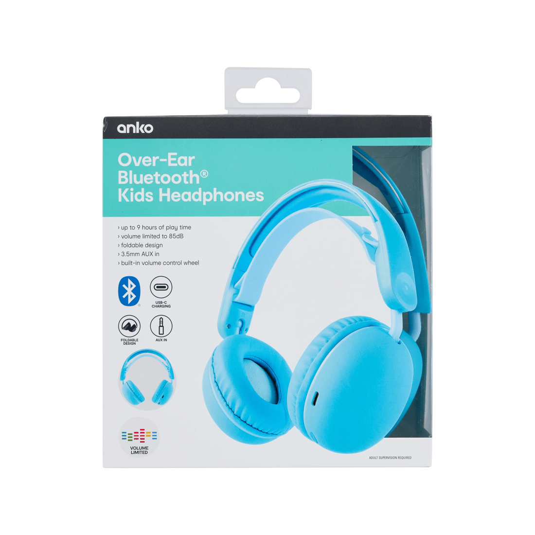 8 Kids Bluetooth Wireless Headphones - Blue, 8 of 9
