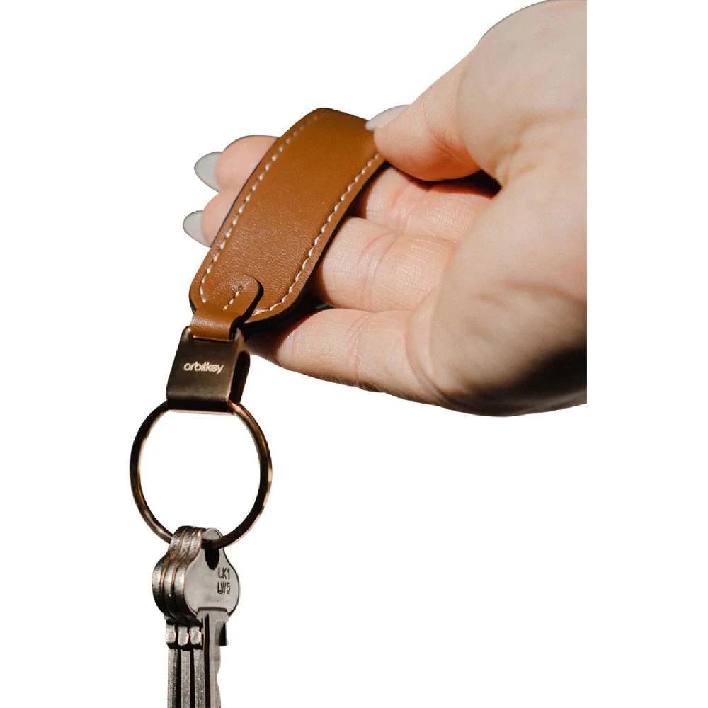 6 Orbitkey Loop Keychain Leather Caramel, 6 of 6