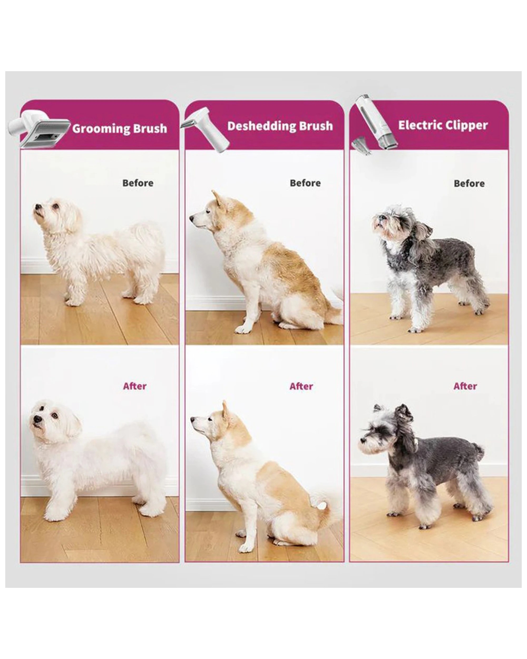 3 Petkit AirClipper 5-in-1 Pet Grooming Kit Vacuum Low Noise Fur Trimmer 1.4L - Multi, 3 of 5