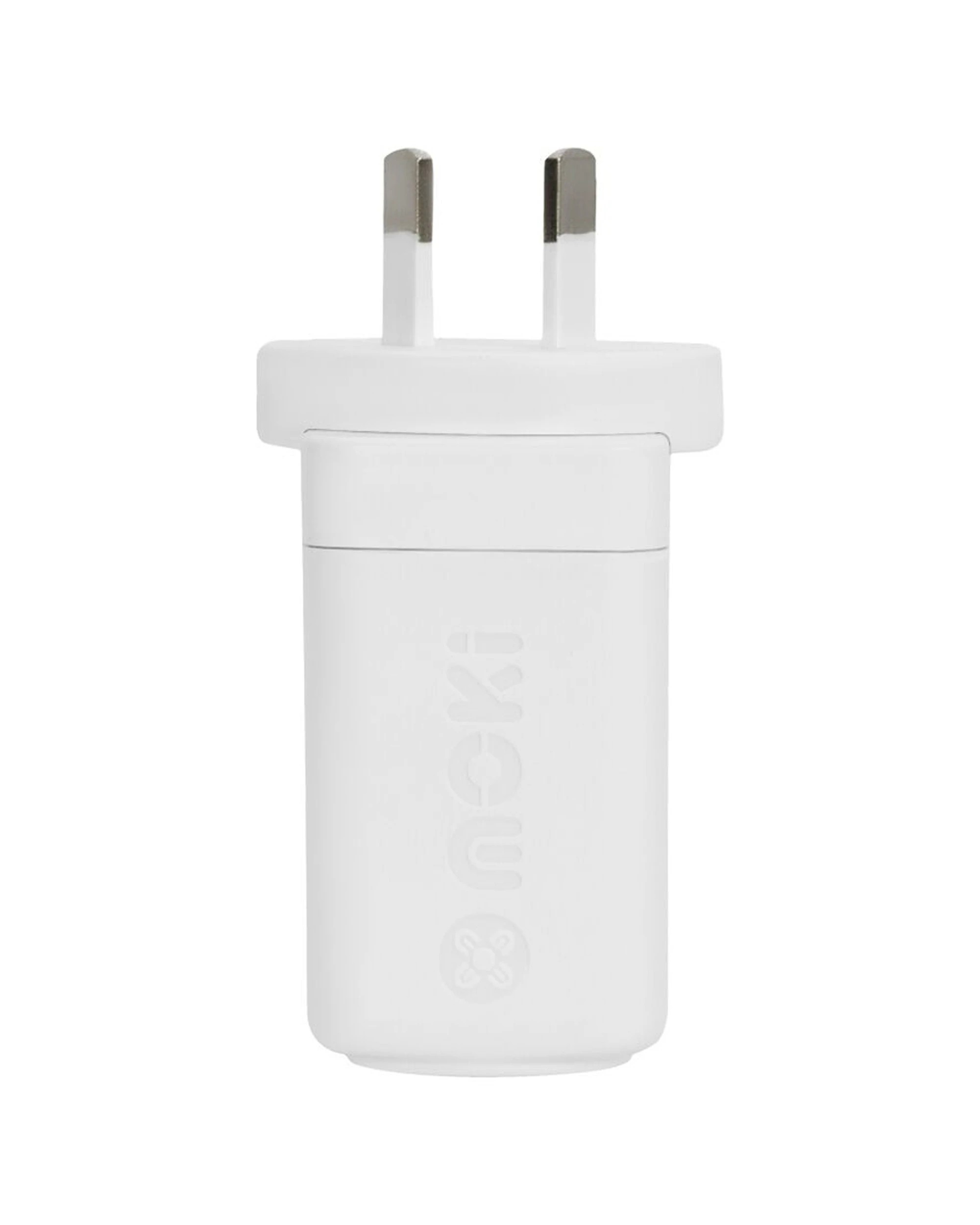 4 Moki AU/NZ PD GaN Wall Charger 2 USB-C Ports USB-A Quick-Charger 65W - White, 4 of 4