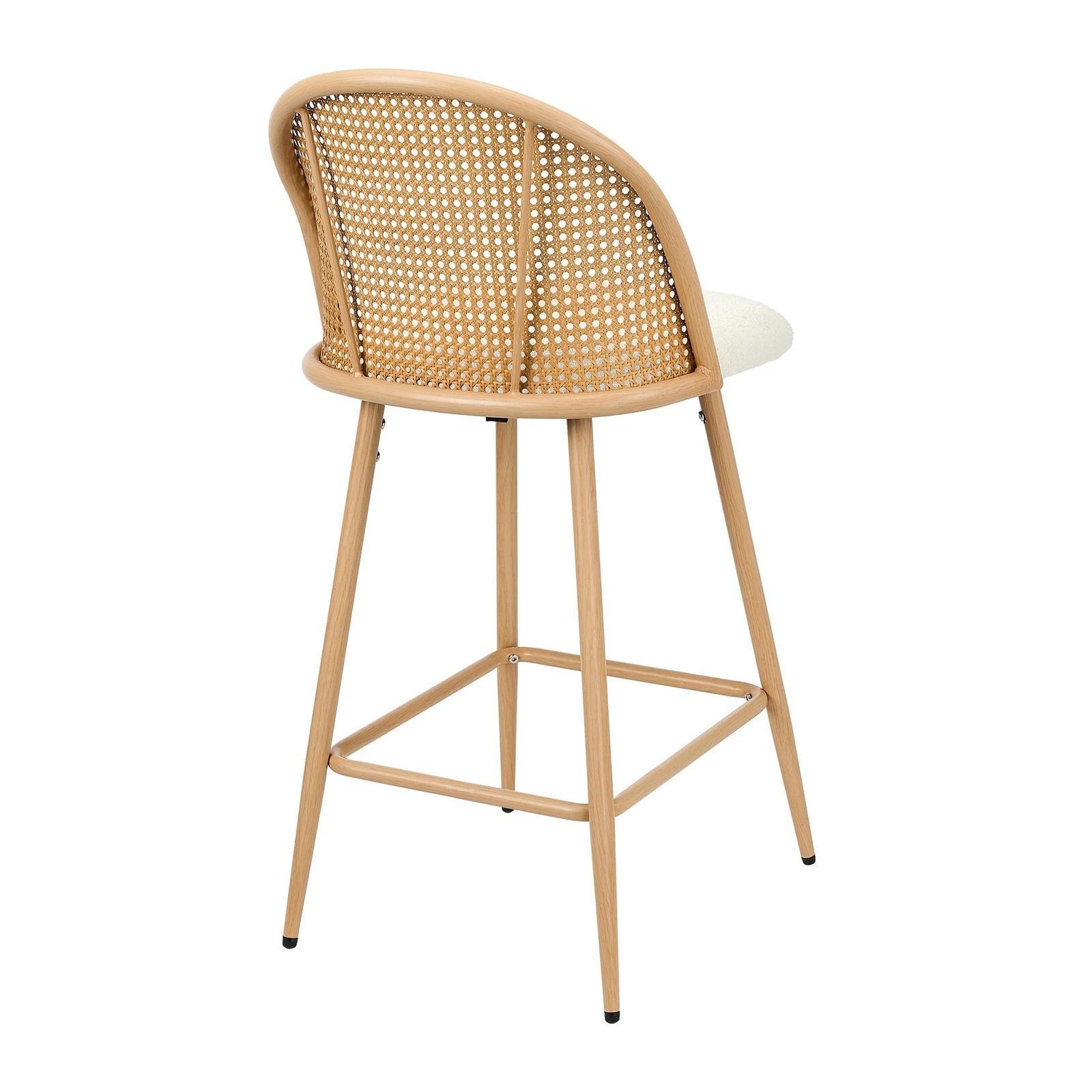 6 Oikiture Bar Stools Kitchen Counter Stool Rattan Dining Chair Boucle X2
 - White, 6 of 9