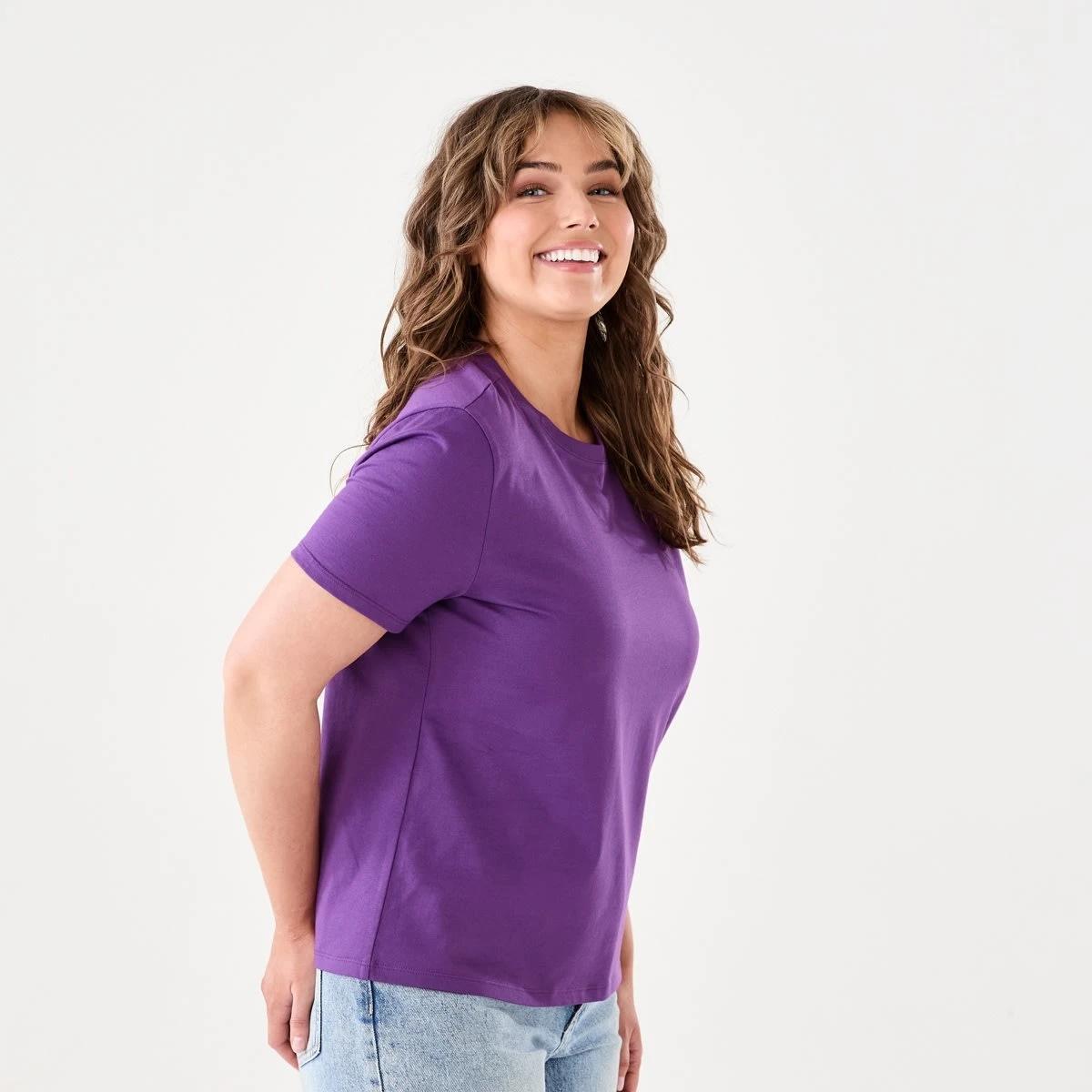 2 Short Sleeve Australian Cotton T-shirt PURPLE, 2 of 5